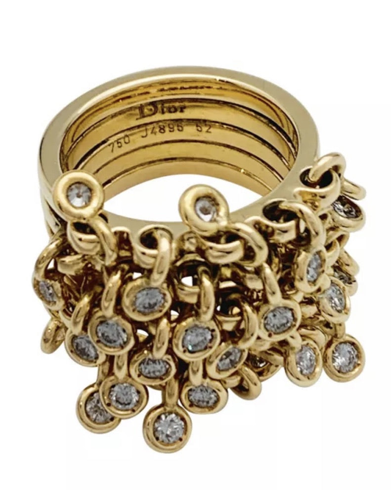 Bague Dior modèle "Coquine" en or jaune, diamants.