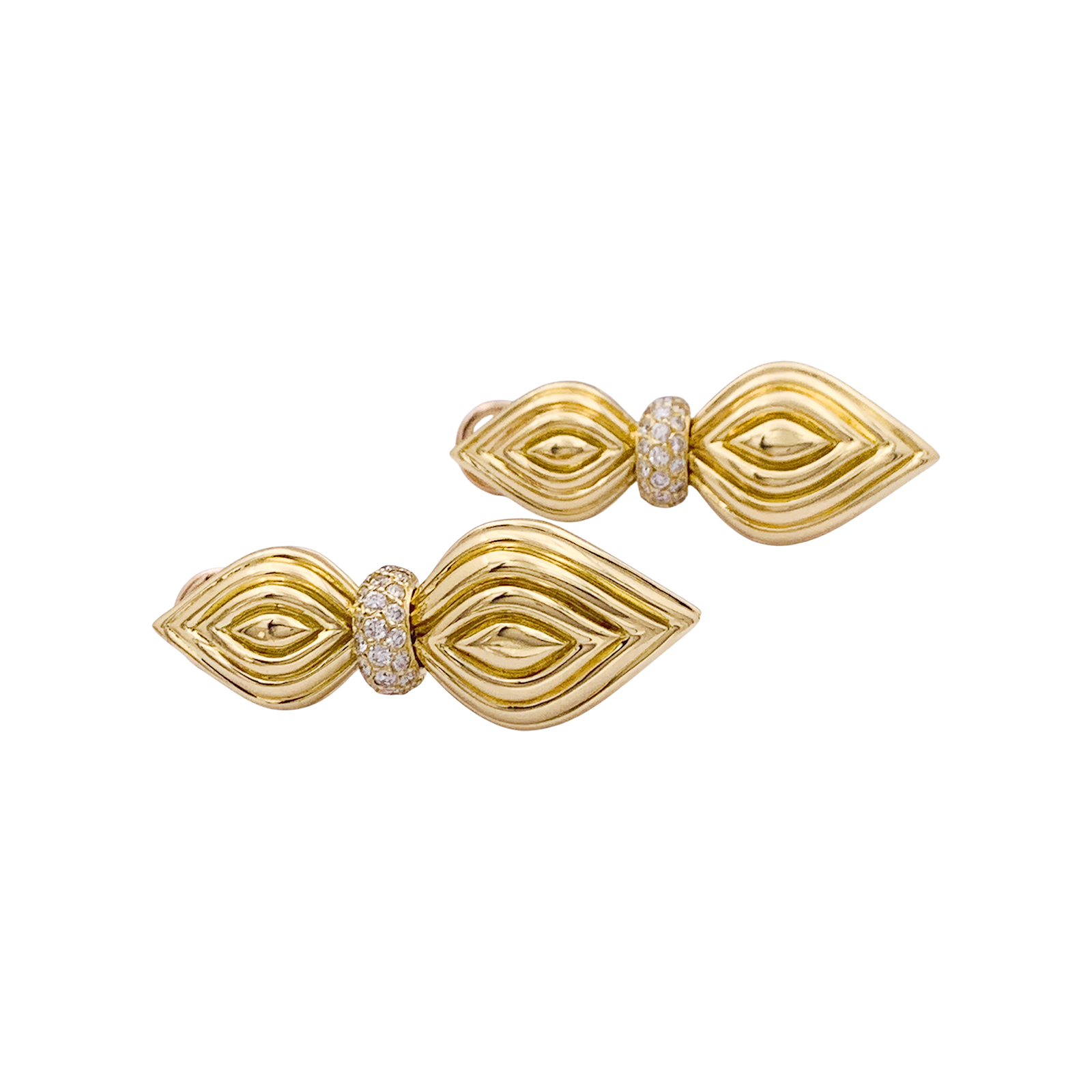 Boucles d'oreilles O.J. PERRIN, or jaune, diamants.