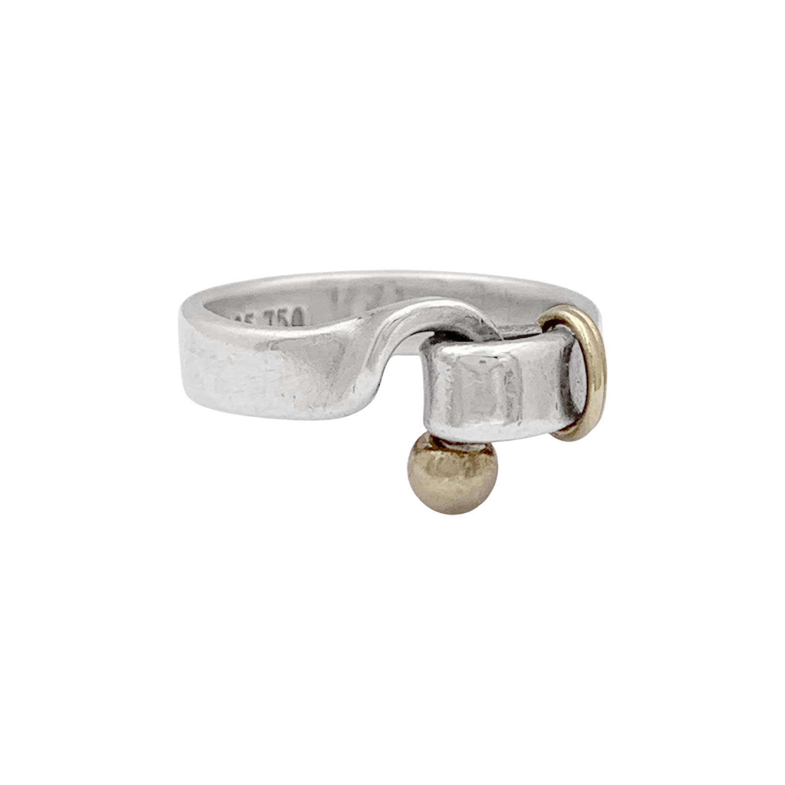 Bague Tiffany & Co., or jaune, argent.