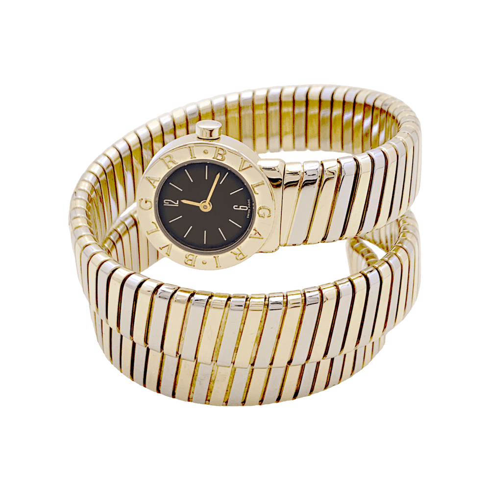 Montre Bulgari, "Tubogas BB 19", deux ors. - Maison Eloe