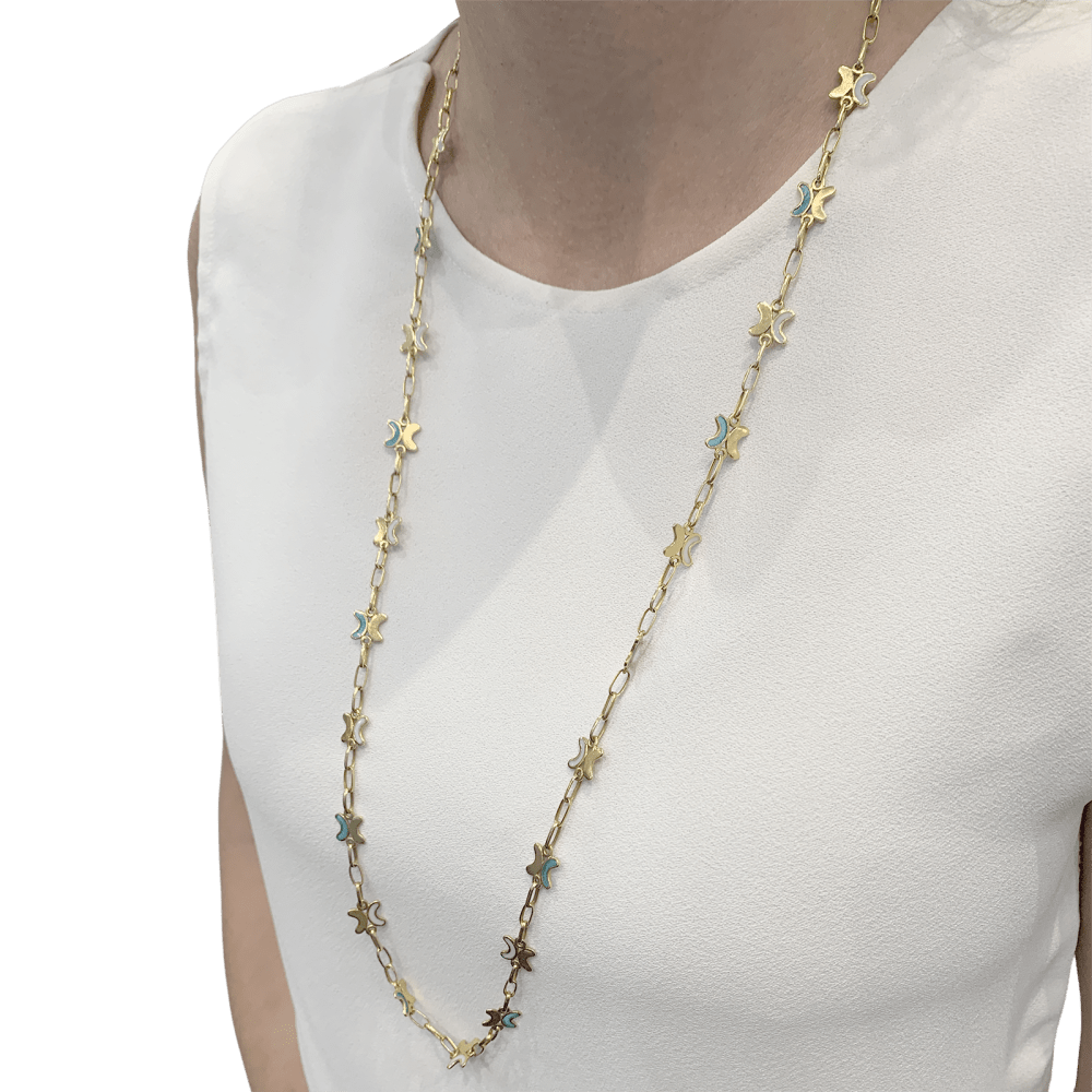 Collier CHAUMET en or jaune et émail « plique-à-jour ».