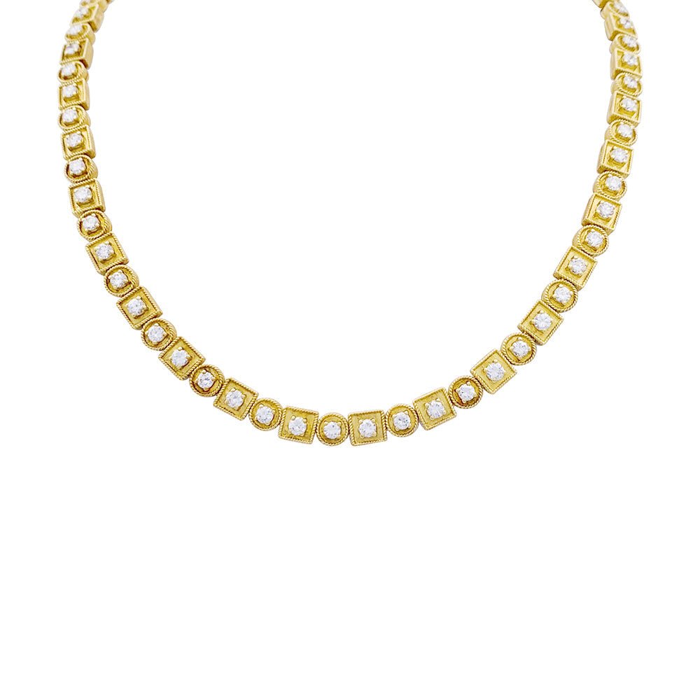 Collier Lalaounis, "Byzantine", or jaune et diamants. - Maison Eloe