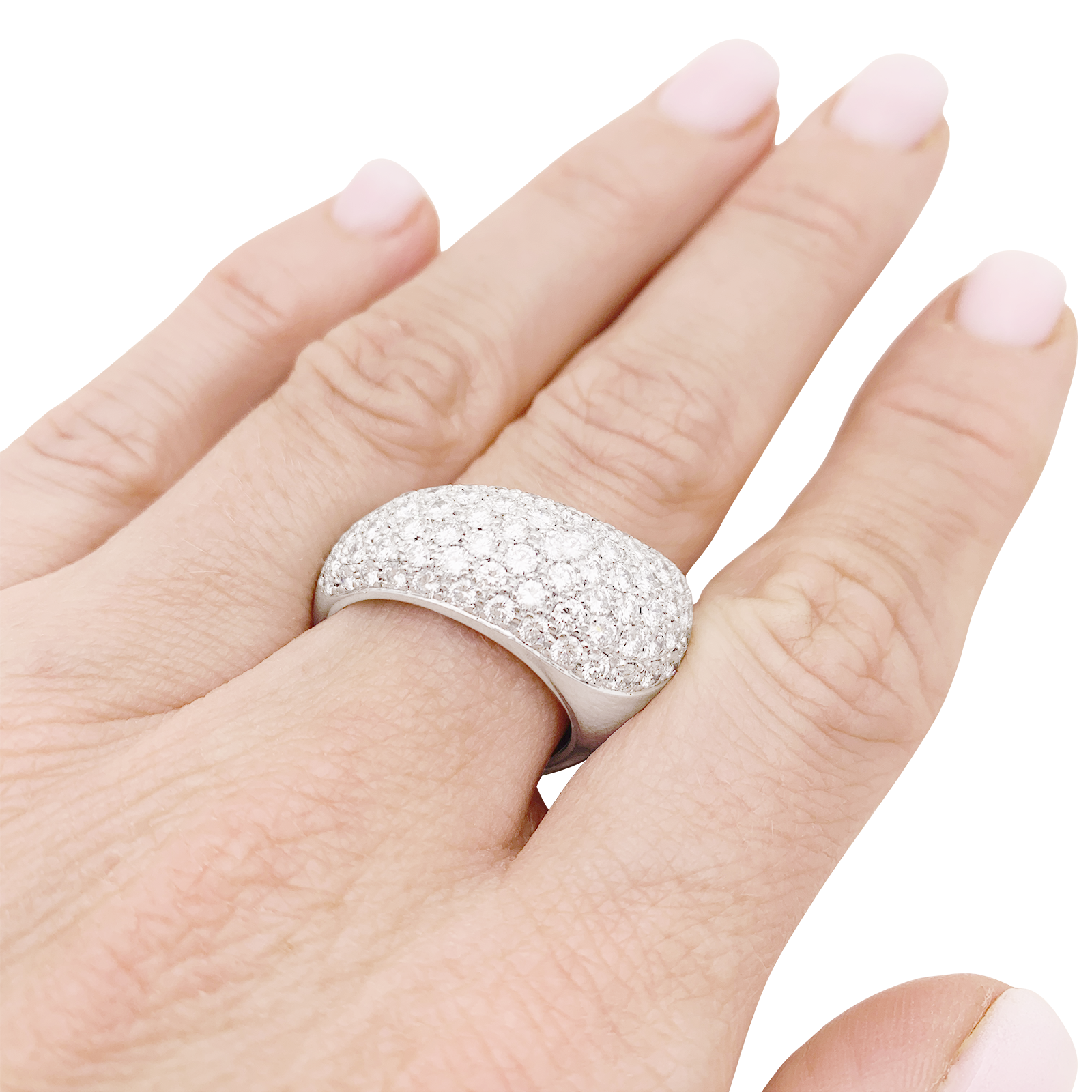 Bague Chaumet, "Hommage à Venise", or blanc, diamants.