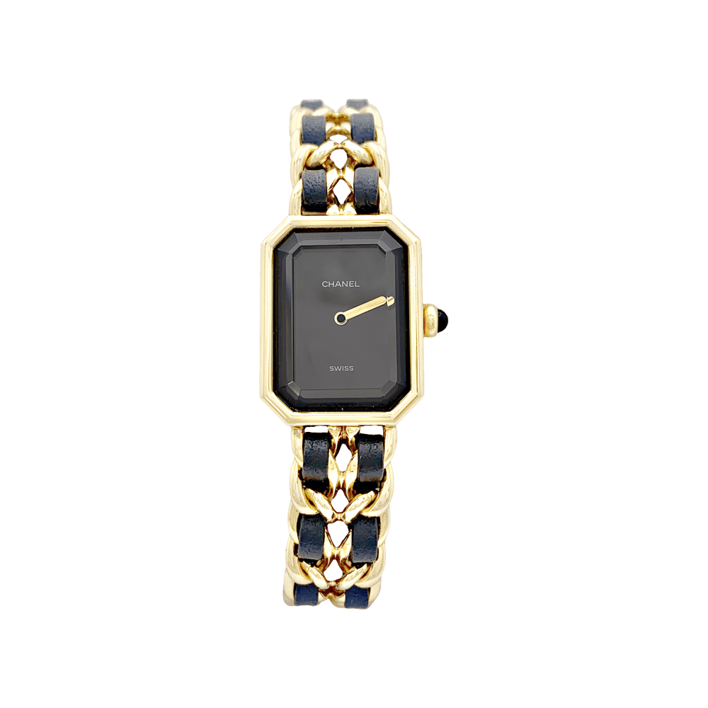 Montre Chanel, "Première", plaqué or, cuir. - Maison Eloe