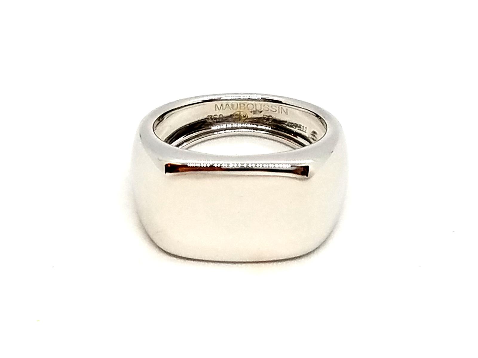 Mauboussin Bague Chevalière Grande Cocotte Or blanc