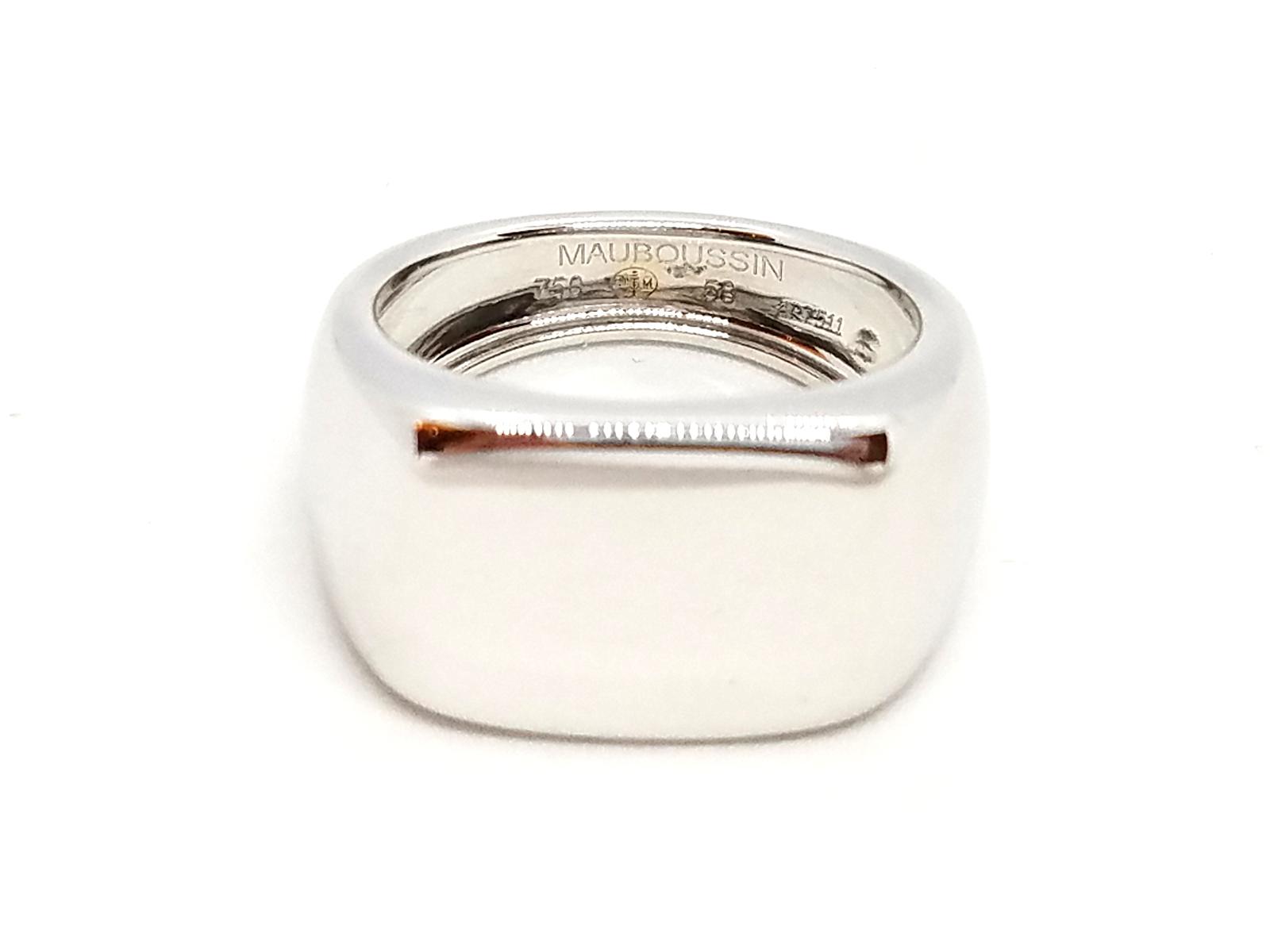 Mauboussin Signet Ring Large Cocotte White Gold