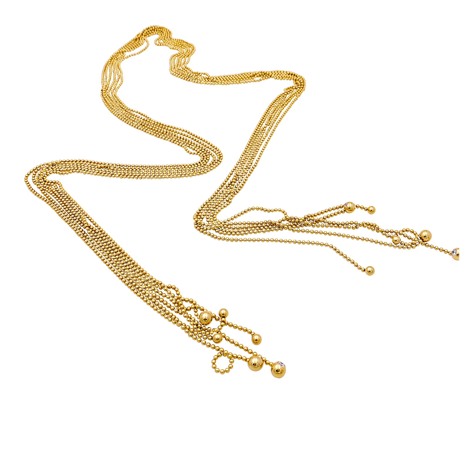 Collier Cartier, "Draperie", or jaune, diamants.