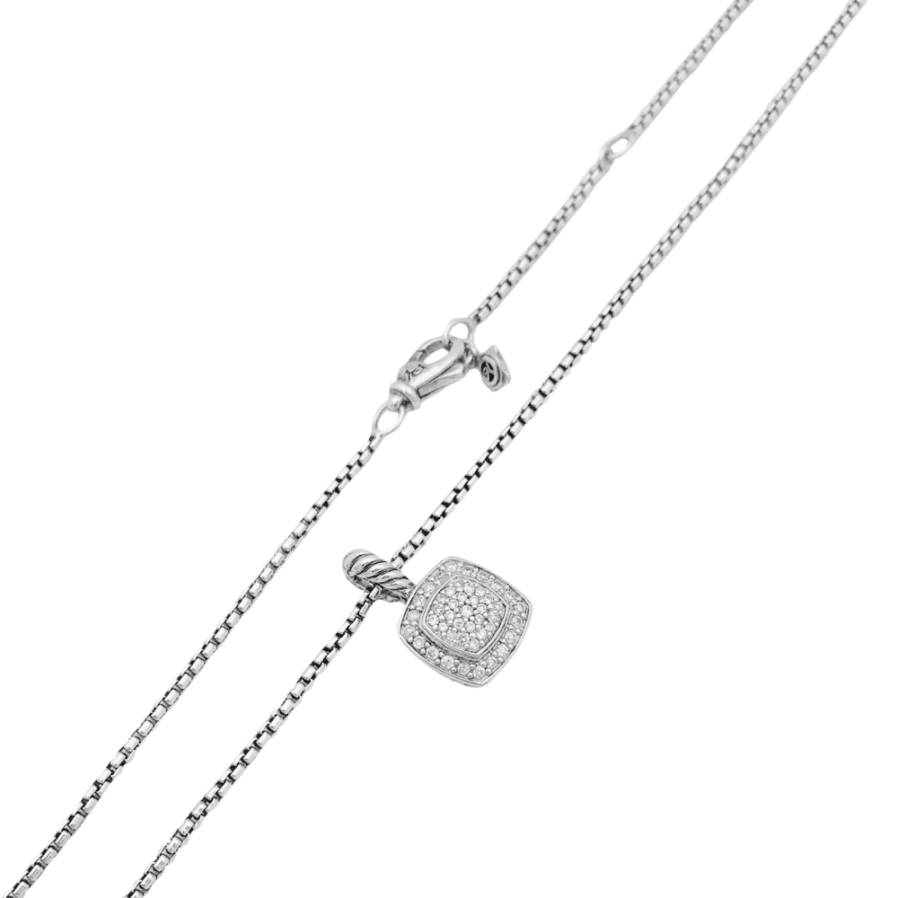 Collier David Yurman, "Petite Albion", argent, diamants.