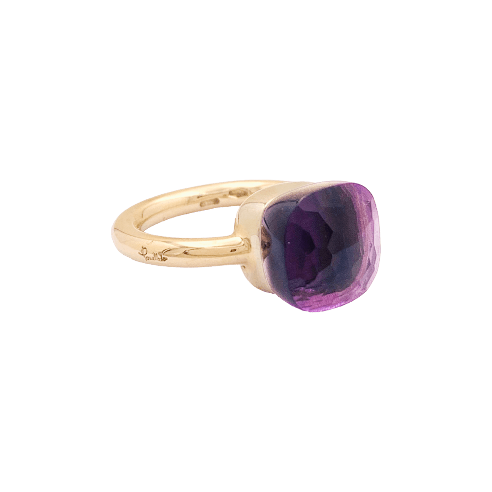 Bague Pomellato, collection "Nudo Classic", or rose et améthyste.
