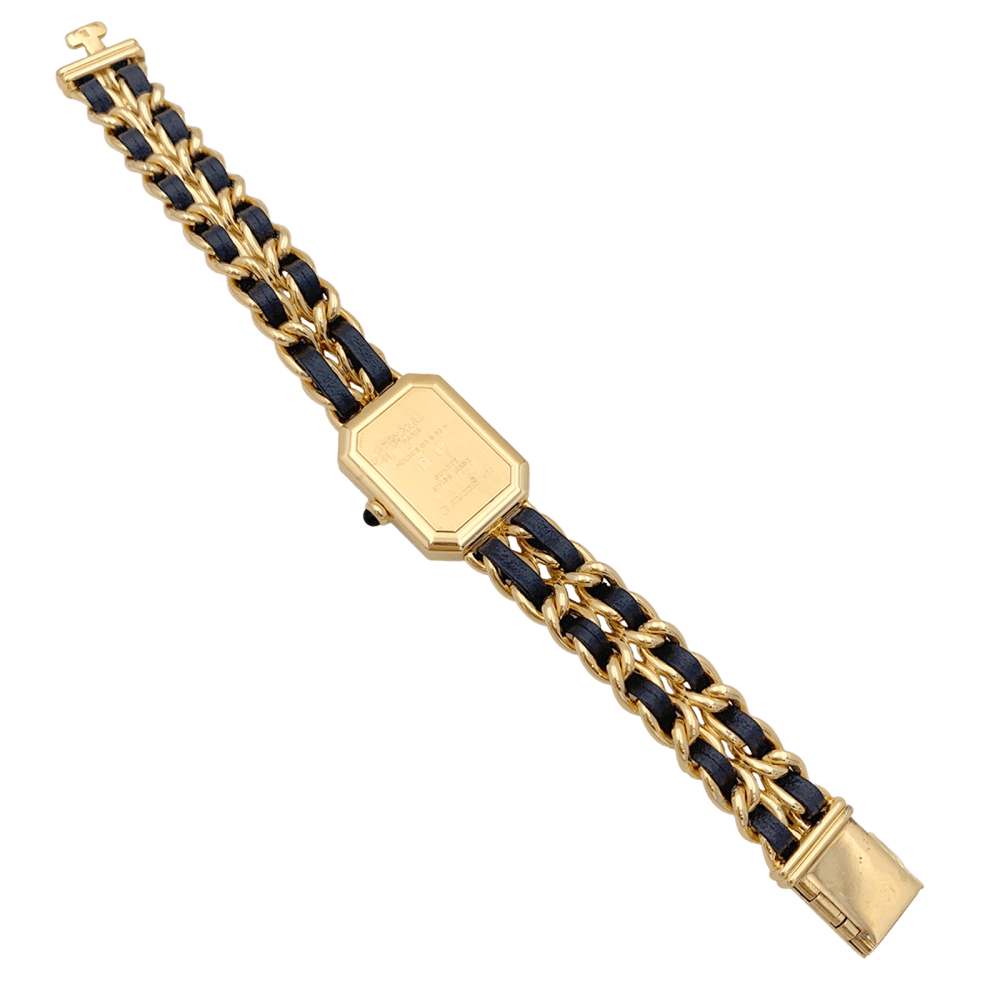 Montre Chanel, "Première", plaqué or, cuir. - Maison Eloe