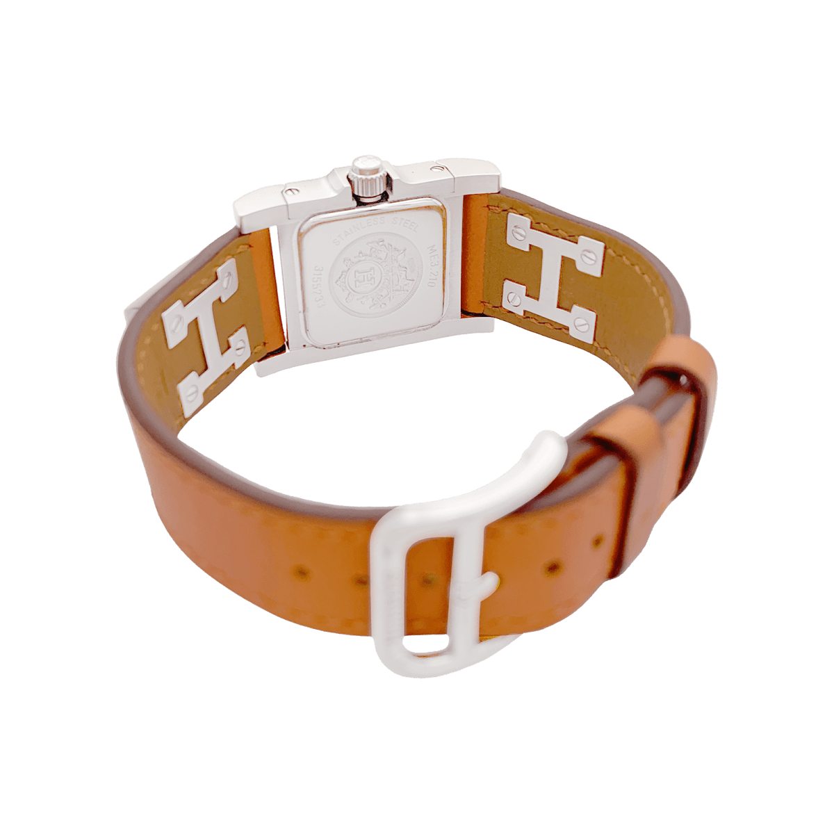 Montre Hermès "Médor" acier, cuir. - Maison Eloe