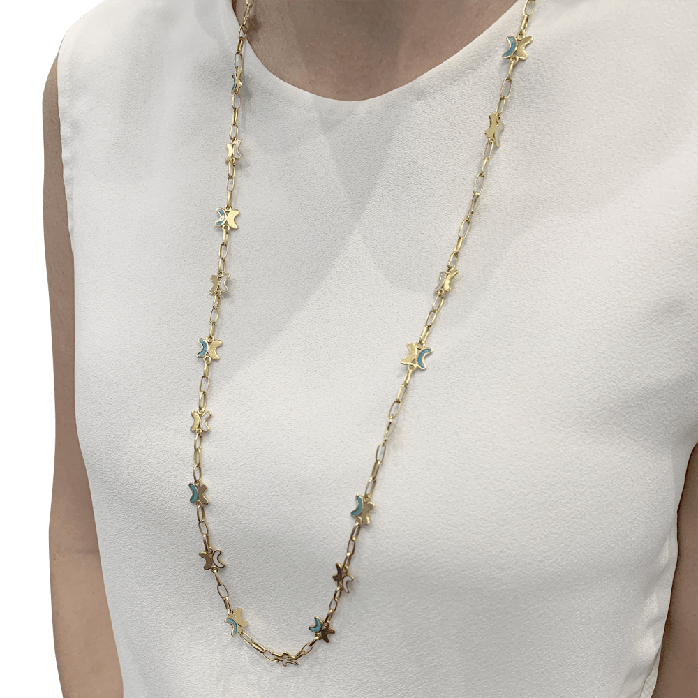 Collier CHAUMET en or jaune et émail « plique-à-jour ».