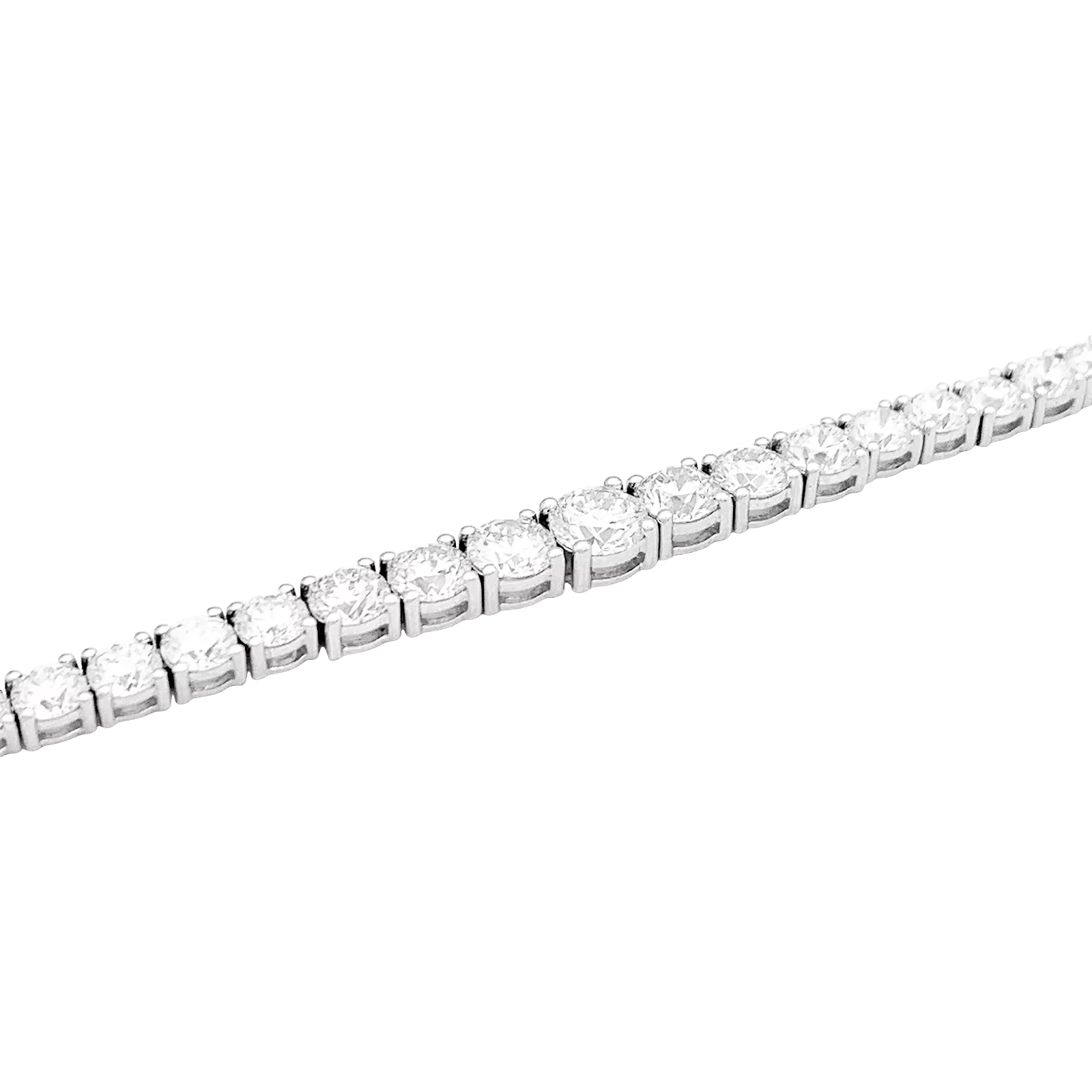 Collier rivière or blanc et diamants.