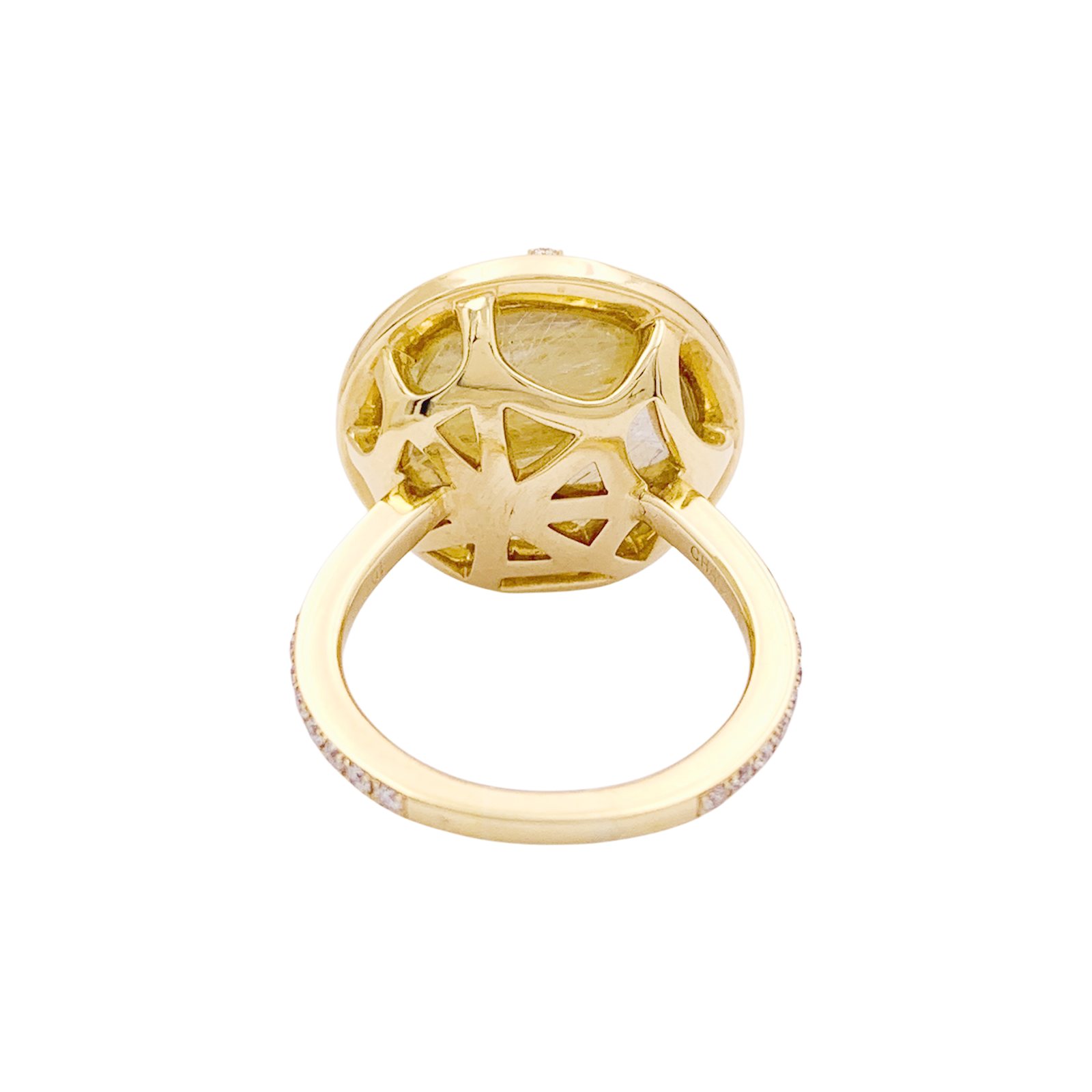 Bague CHAUMET, "Attrape Moi Si Tu M’aimes", "Galet", or jaune, diamants, quartz rutile.