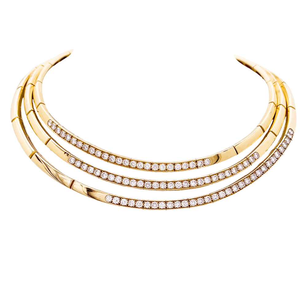 Collier Van Cleef & Arpels, or jaune et diamants.