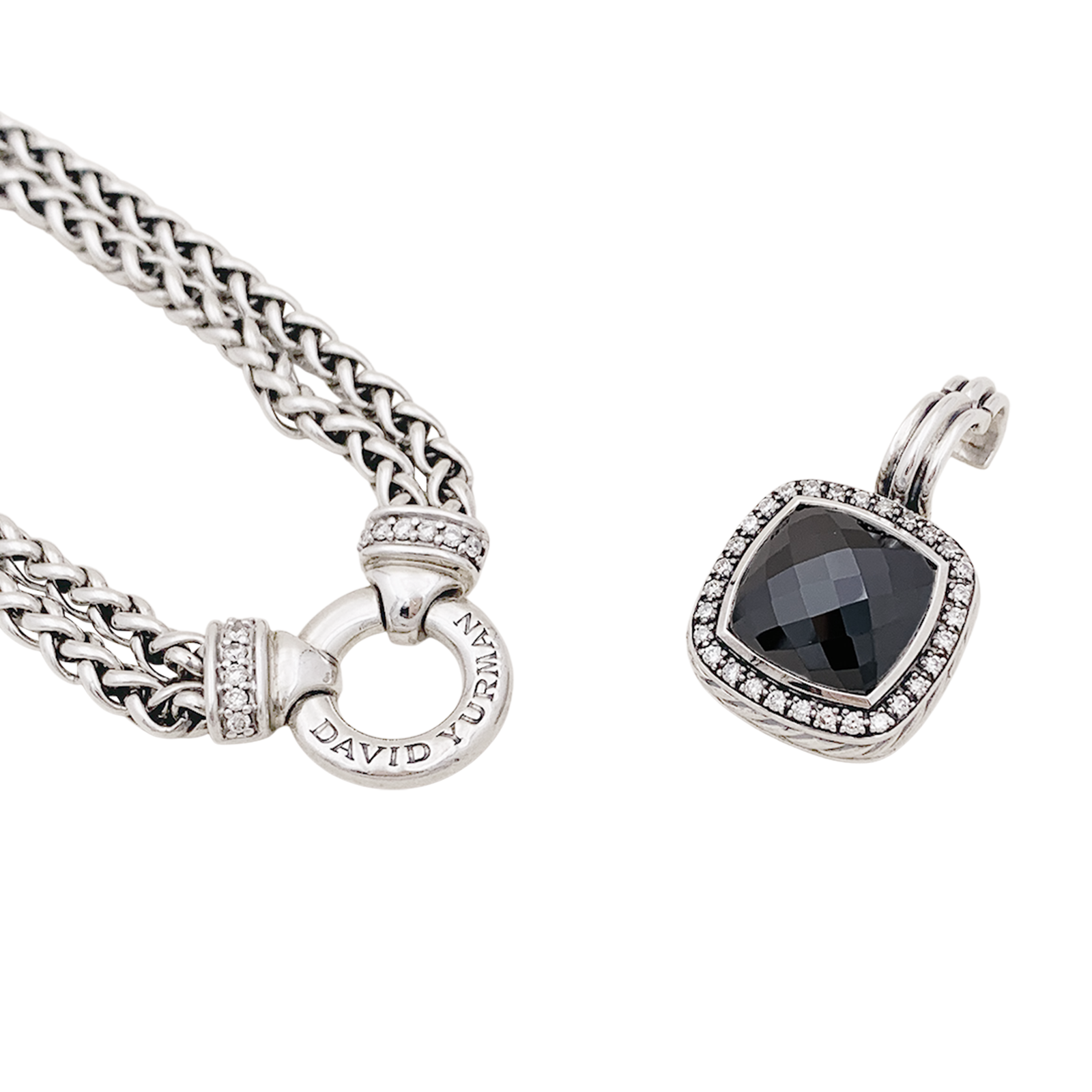 Collier David Yurman, "Grand Albion", argent, hématite, diamants.