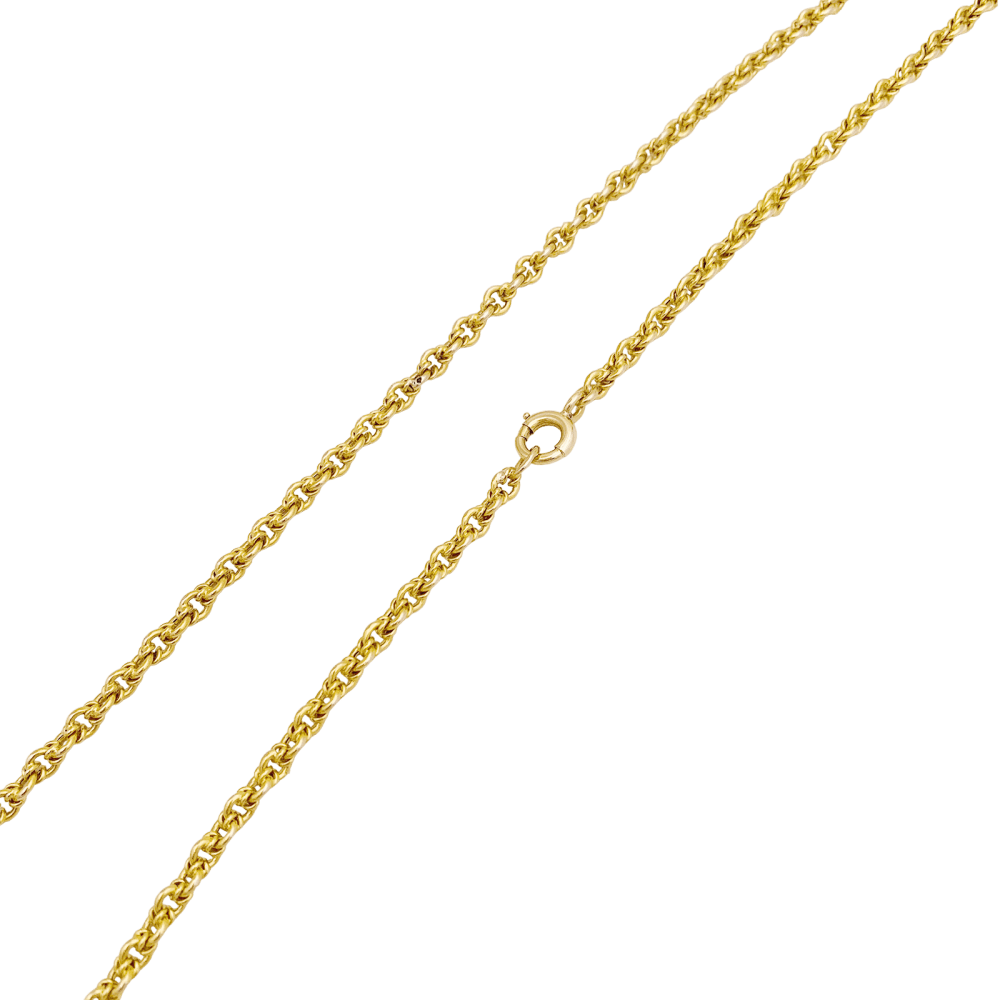 Collier-Sautoir vintage, or jaune 750/000, maille fantaisie.