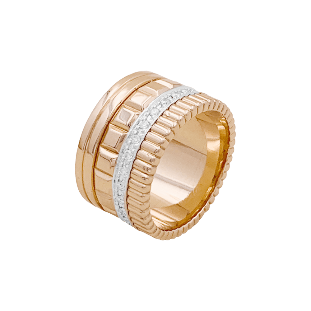Bague Boucheron, «QUATRE RADIANT ÉDITION», deux ors et diamants.