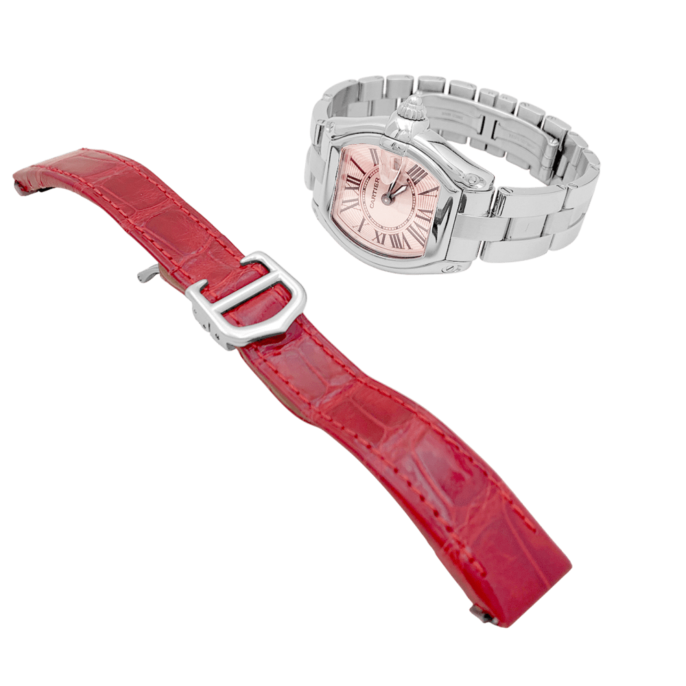 Montre Cartier, "Roadster", acier.