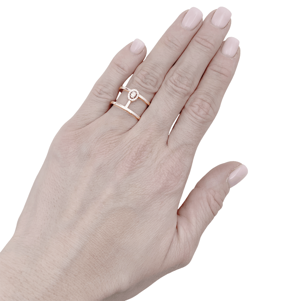 Bague Messika, "Glam'Azone", or rose et diamants.