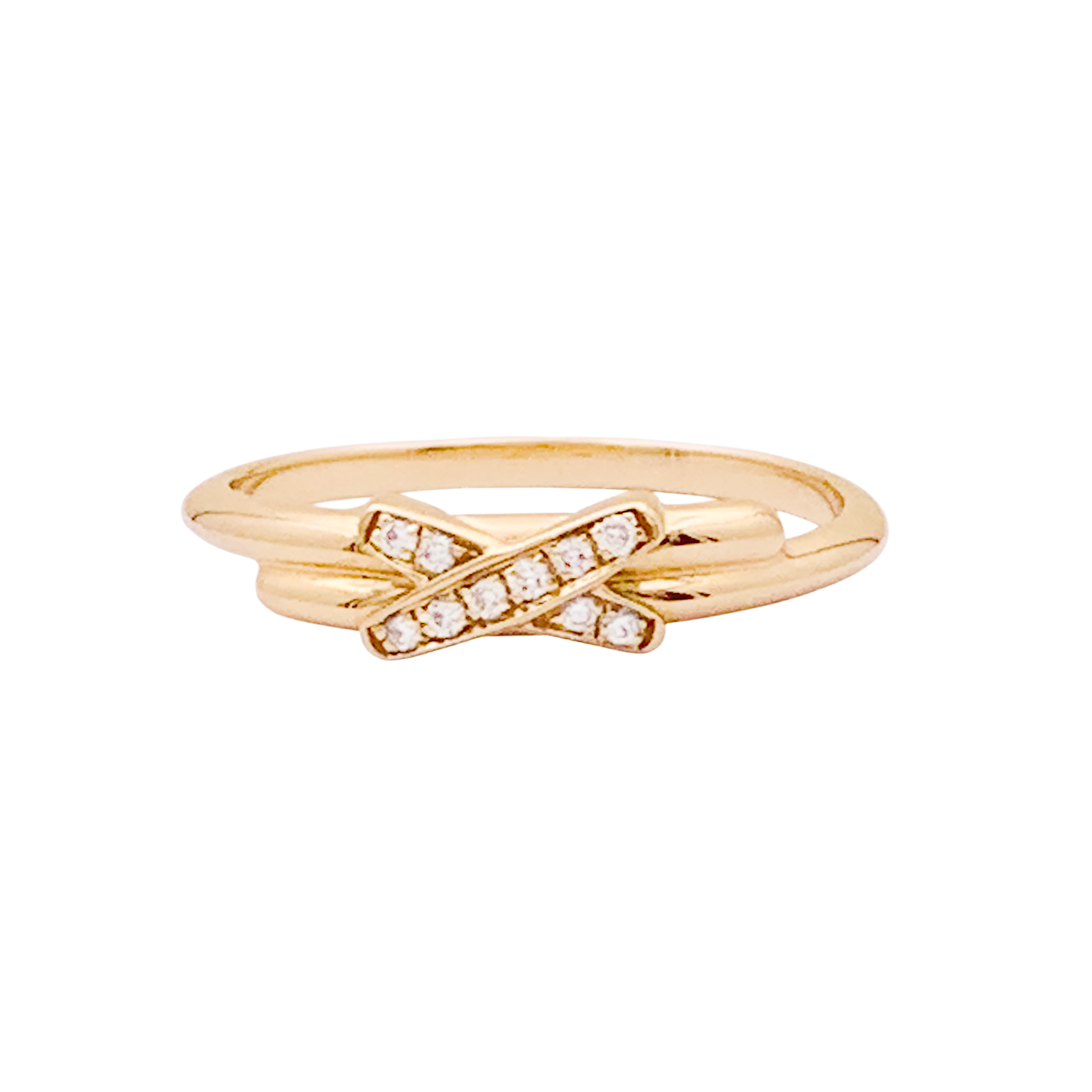 Bague Chaumet, "Jeux de Liens", or rose et diamants.