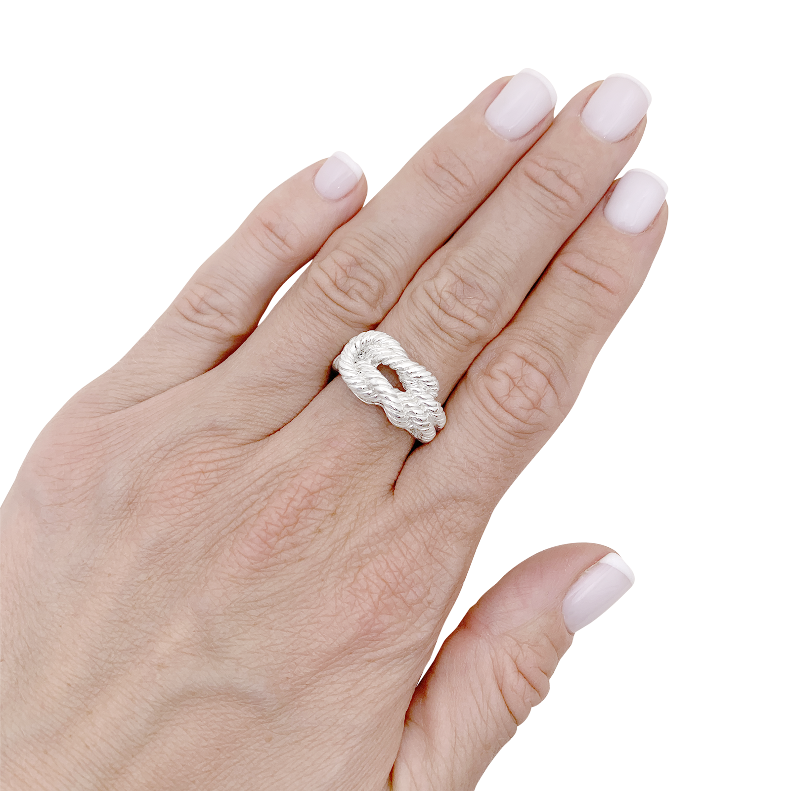 Bague HERMÈS, "Audierne" en argent.