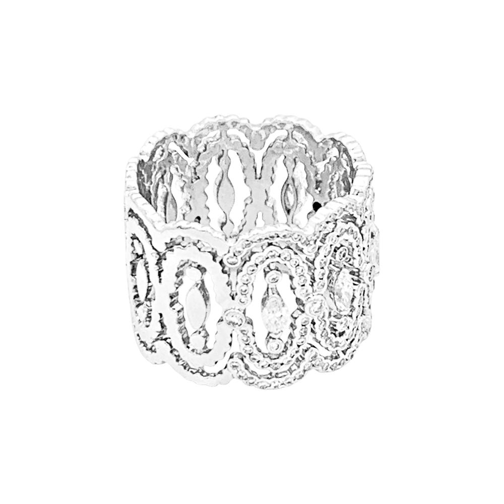 Bague Messika, "Arabesque", or blanc, diamants.