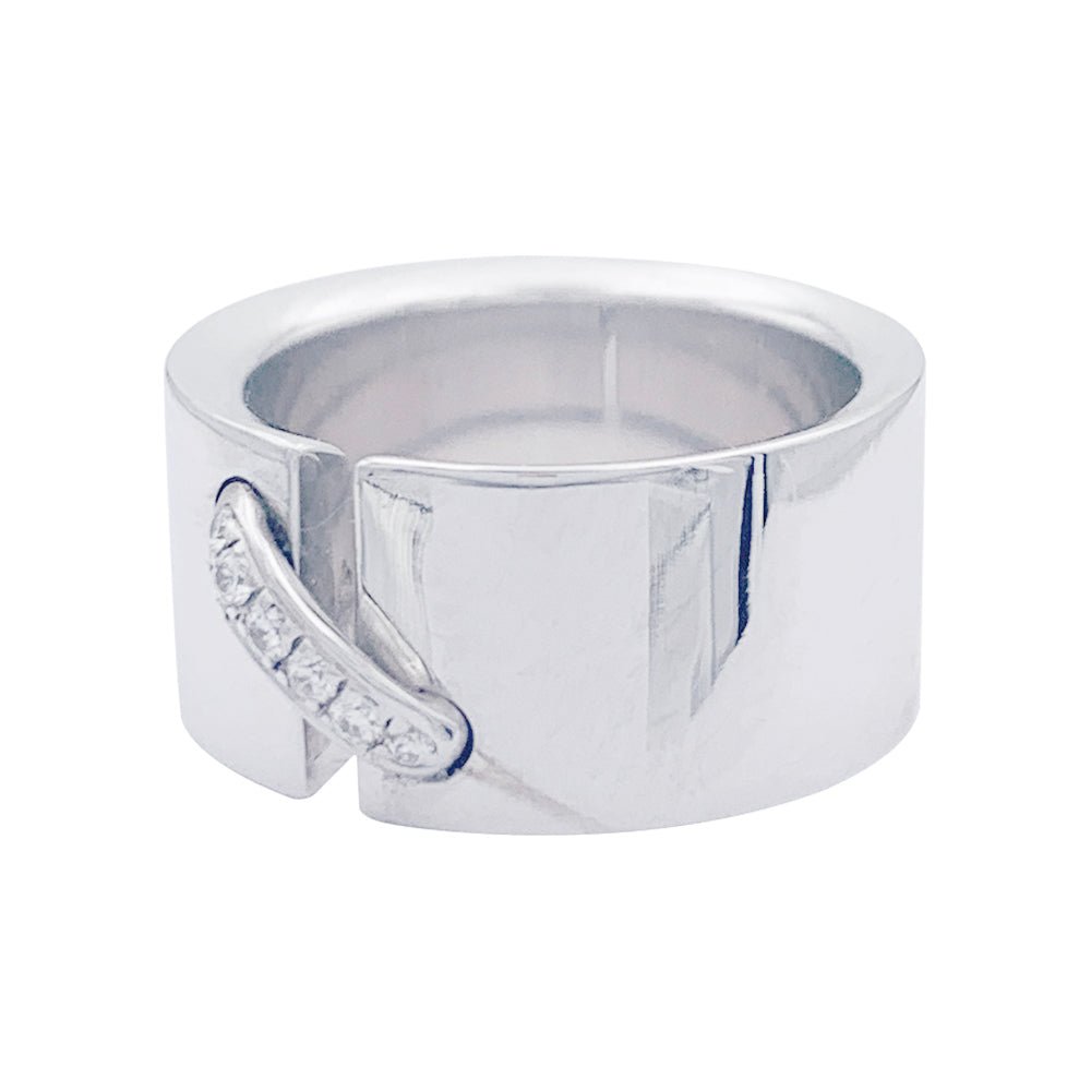 Bague Chaumet,"Liens", or blanc et diamants, lien unique. - Maison Eloe