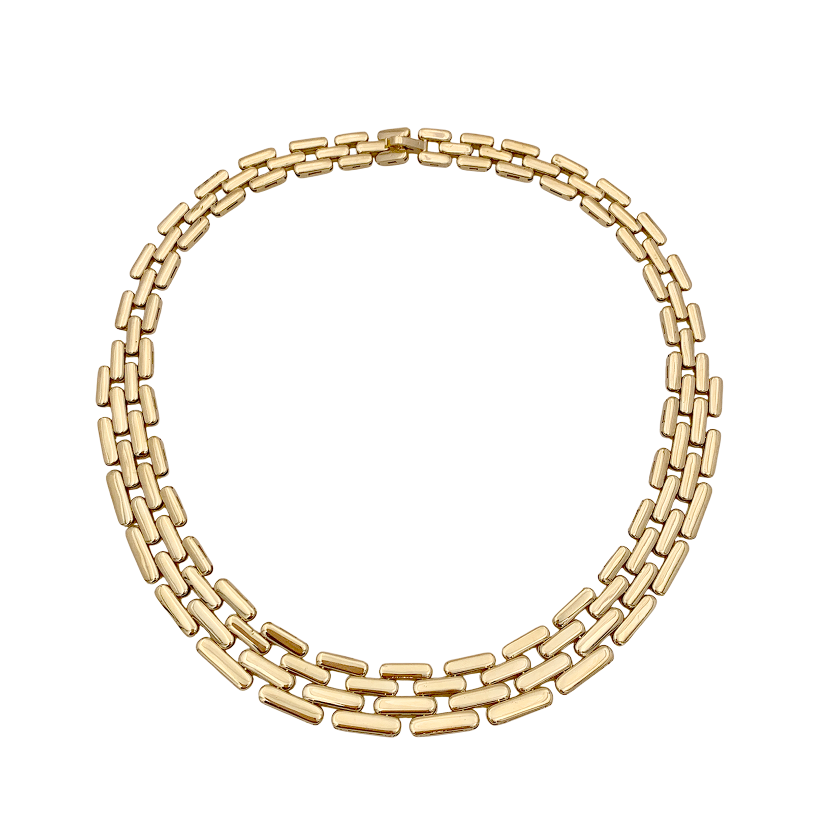 Collier Fred maillons articulés, or jaune, diamants.