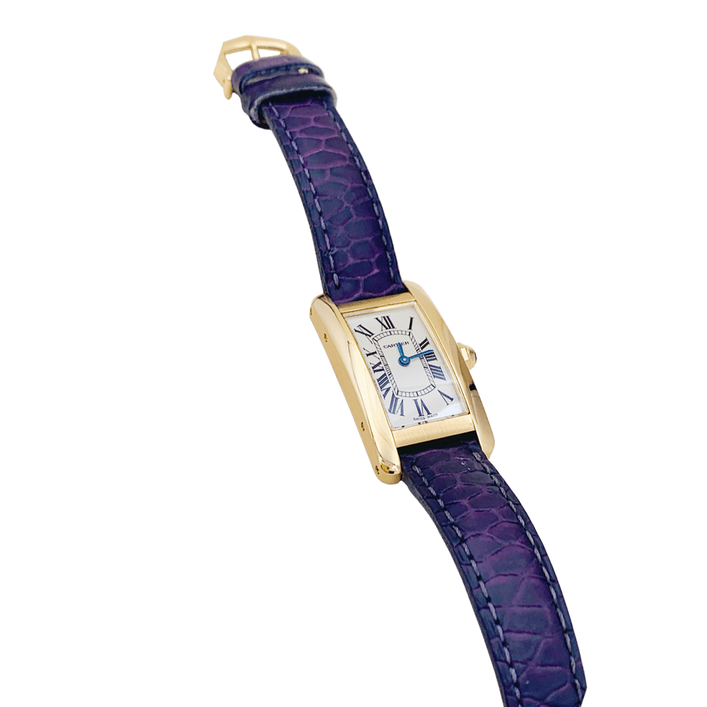 Montre Cartier, "Tank Américaine", or jaune. - Maison Eloe