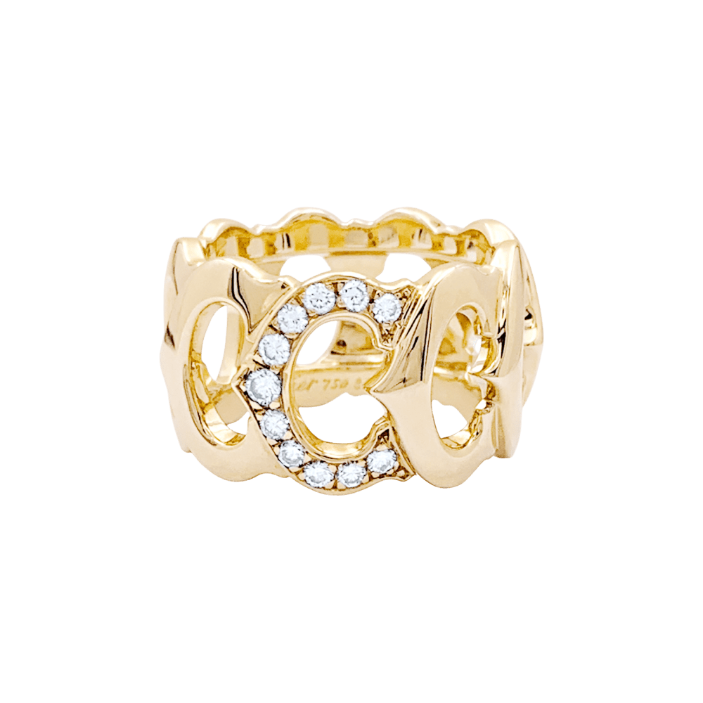 Bague Cartier, "C de Cartier", or jaune, diamants.