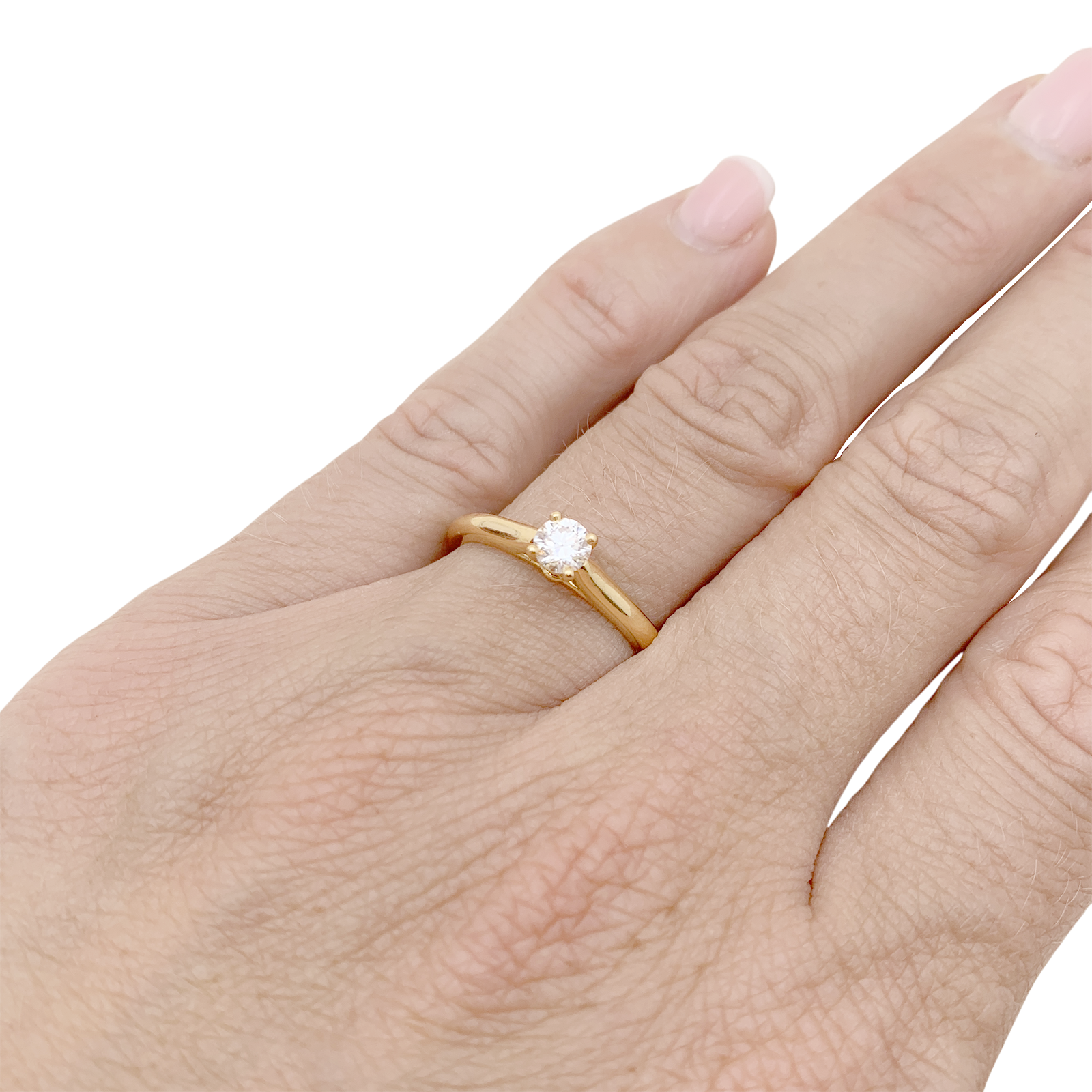 Solitaire Cartier,"1895", or jaune, diamant.