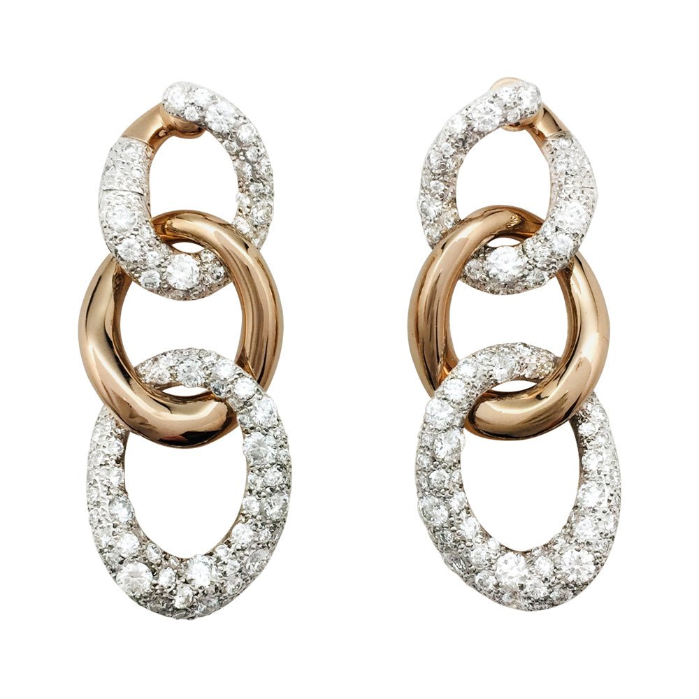 Boucles d'oreilles Pomellato, "Tango", en or rose et diamants. - Maison Eloe