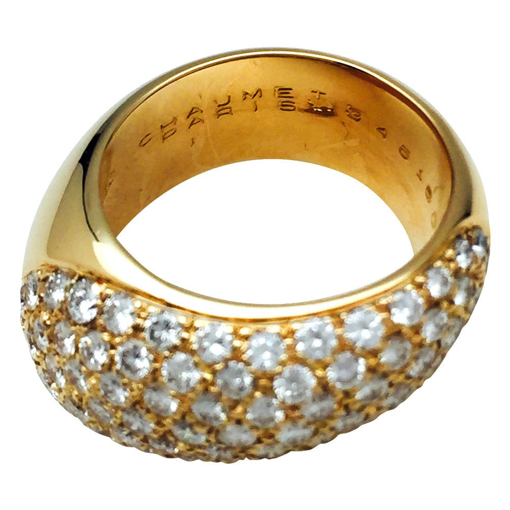 Bague Chaumet, modèle "Hommage à Venise", en or jaune et diamants. T54 - Maison Eloe