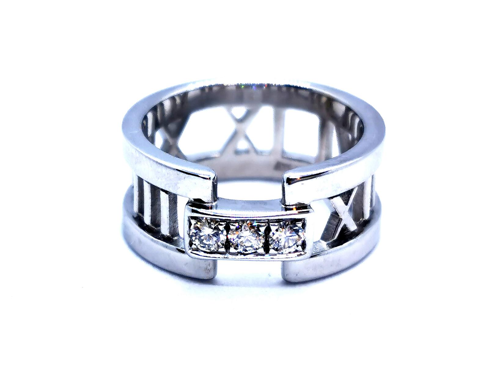 Tiffany & Co Bague Atlas Or blanc Diamant