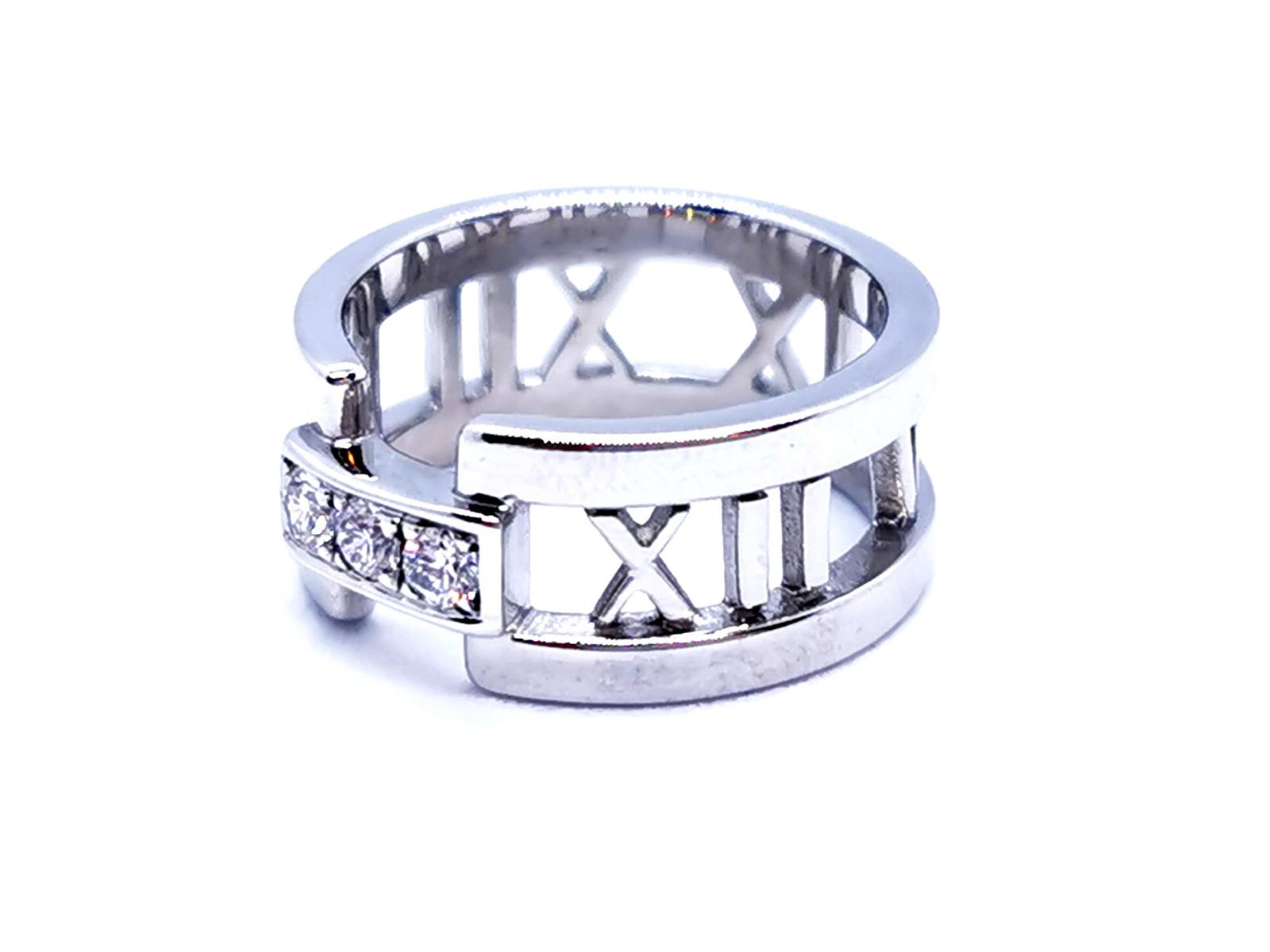 Tiffany & Co Bague Atlas Or blanc Diamant