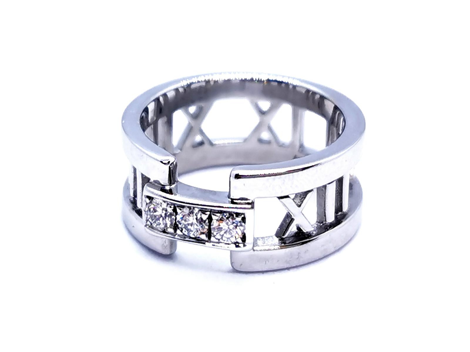 Tiffany & Co Atlas Ring White Gold Diamond