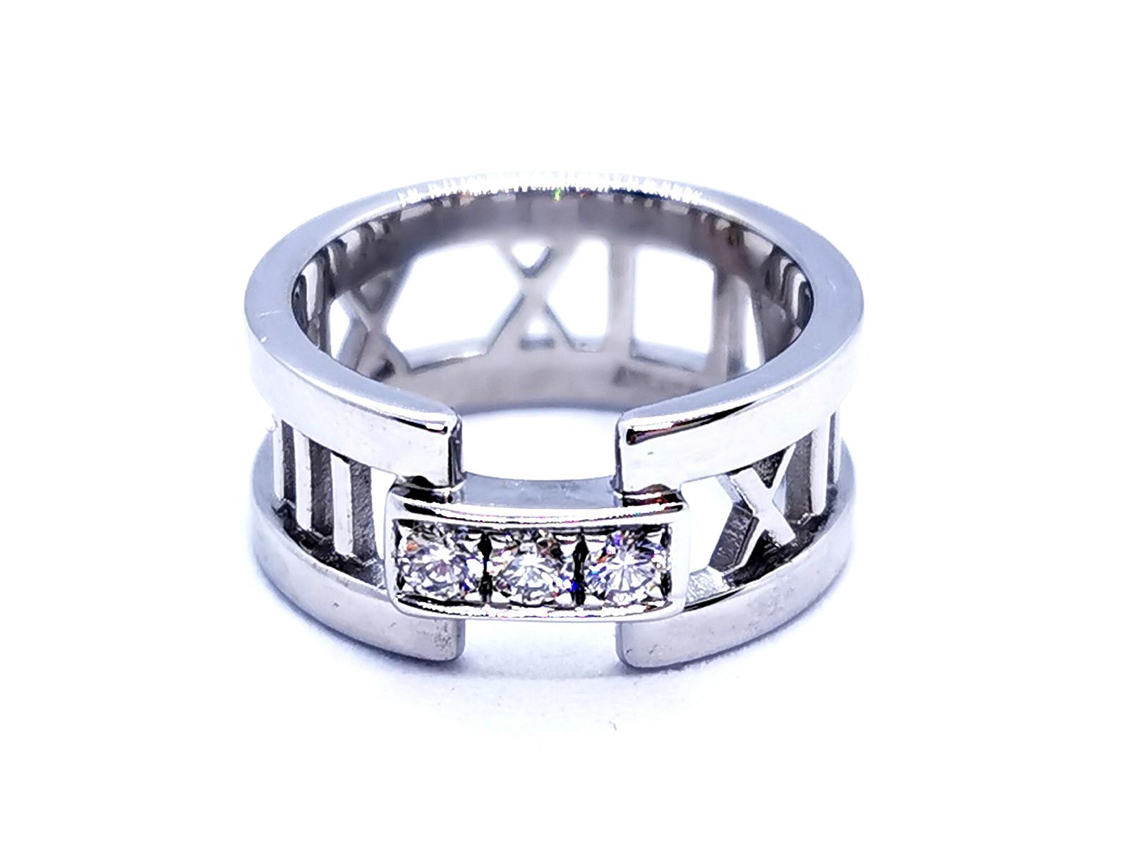 Tiffany & Co Atlas Ring White Gold Diamond