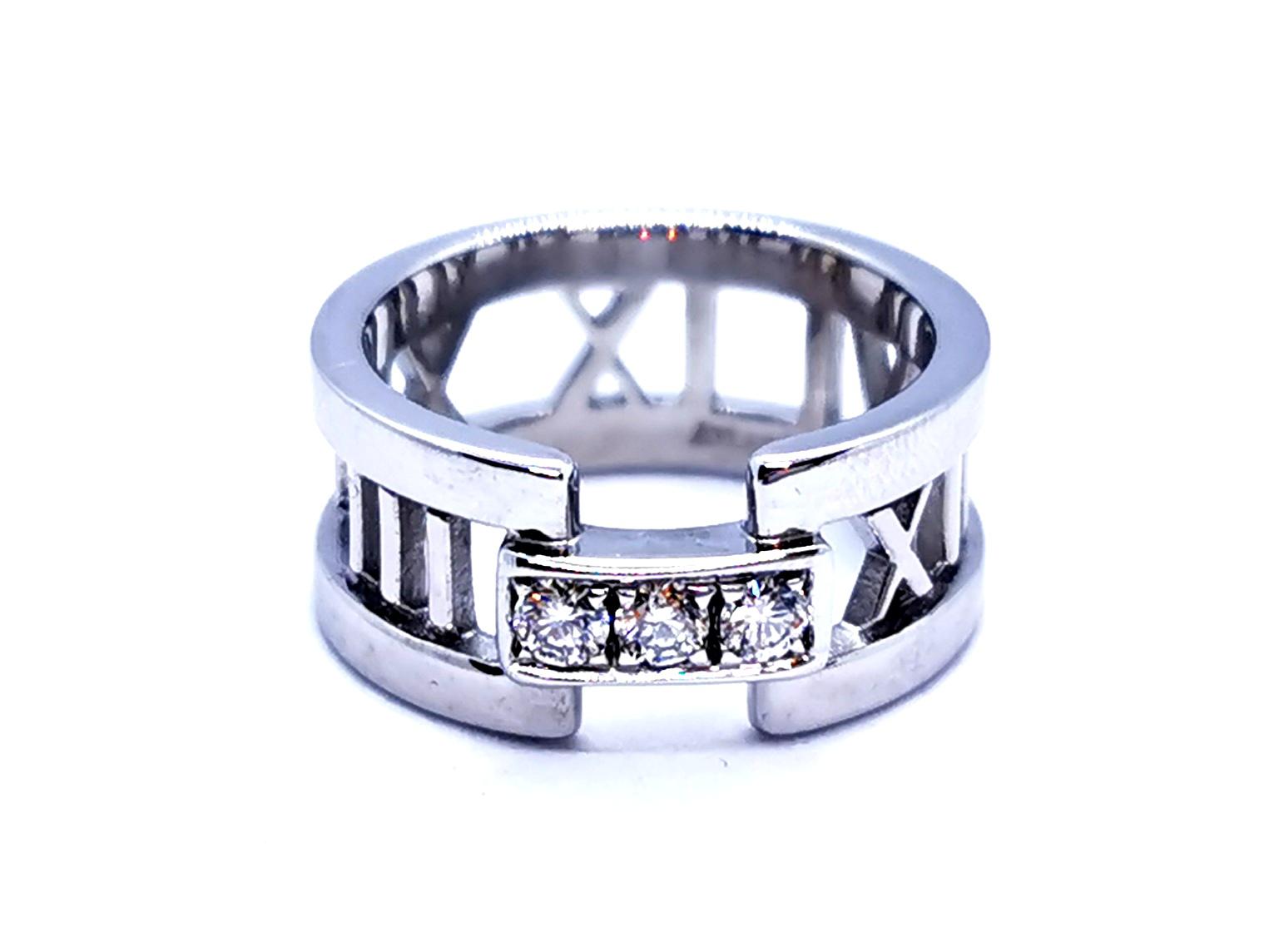 Tiffany & Co Atlas Ring White Gold Diamond
