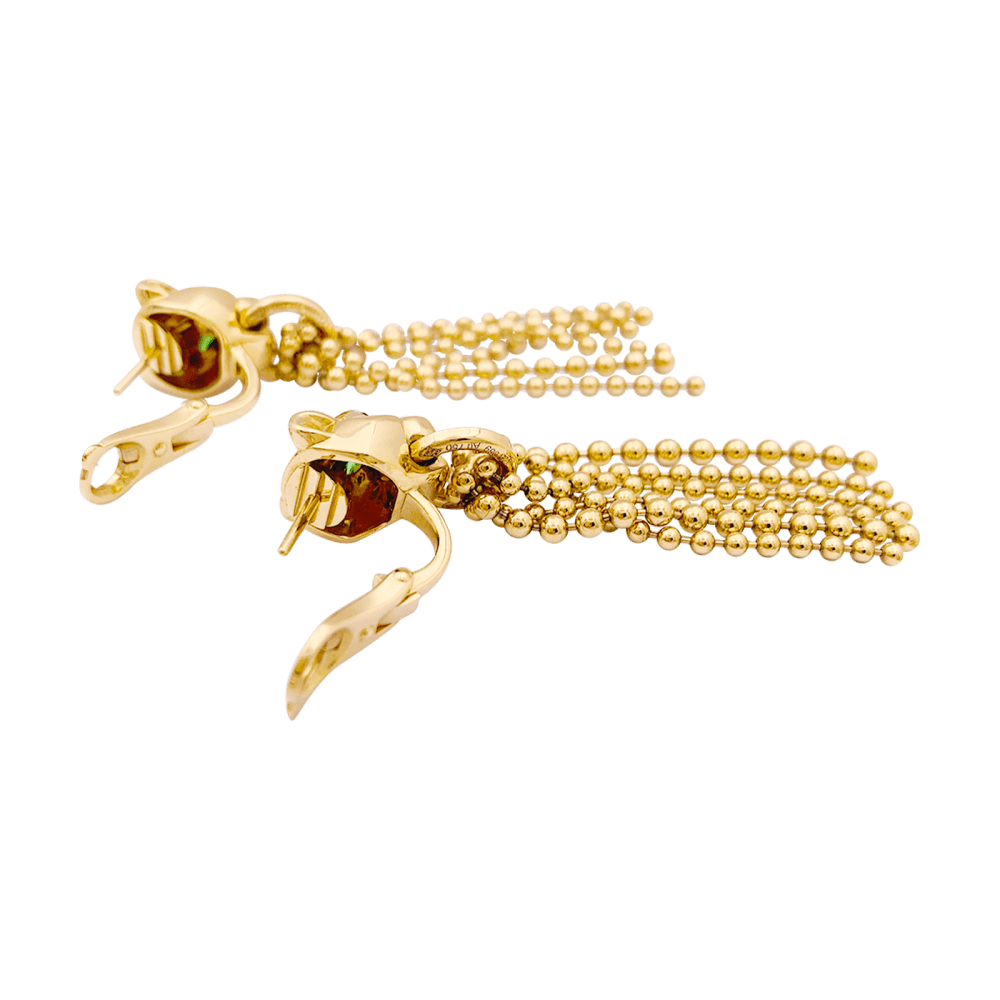 Boucles d'oreilles CARTIER, "Panthère de Cartier", or jaune, diamants, tsavorites et onyx.