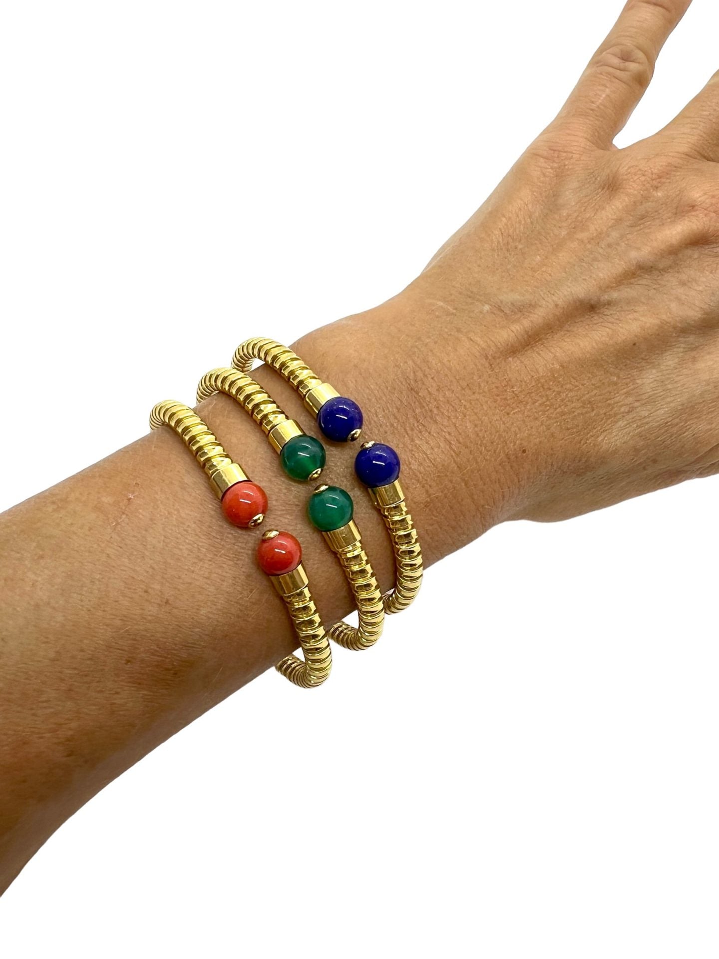 Carlo Weingrill, un trio de bracelets  vintage en or 18k