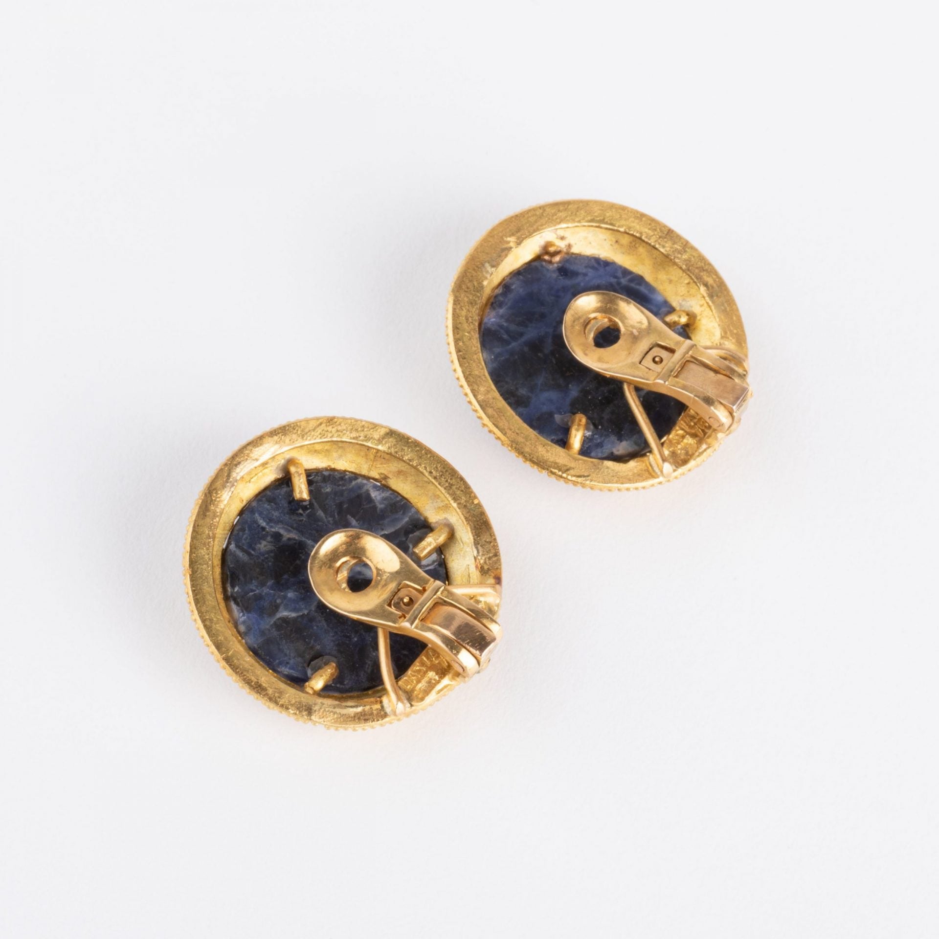 Lalaounis, gold and sodalite earrings