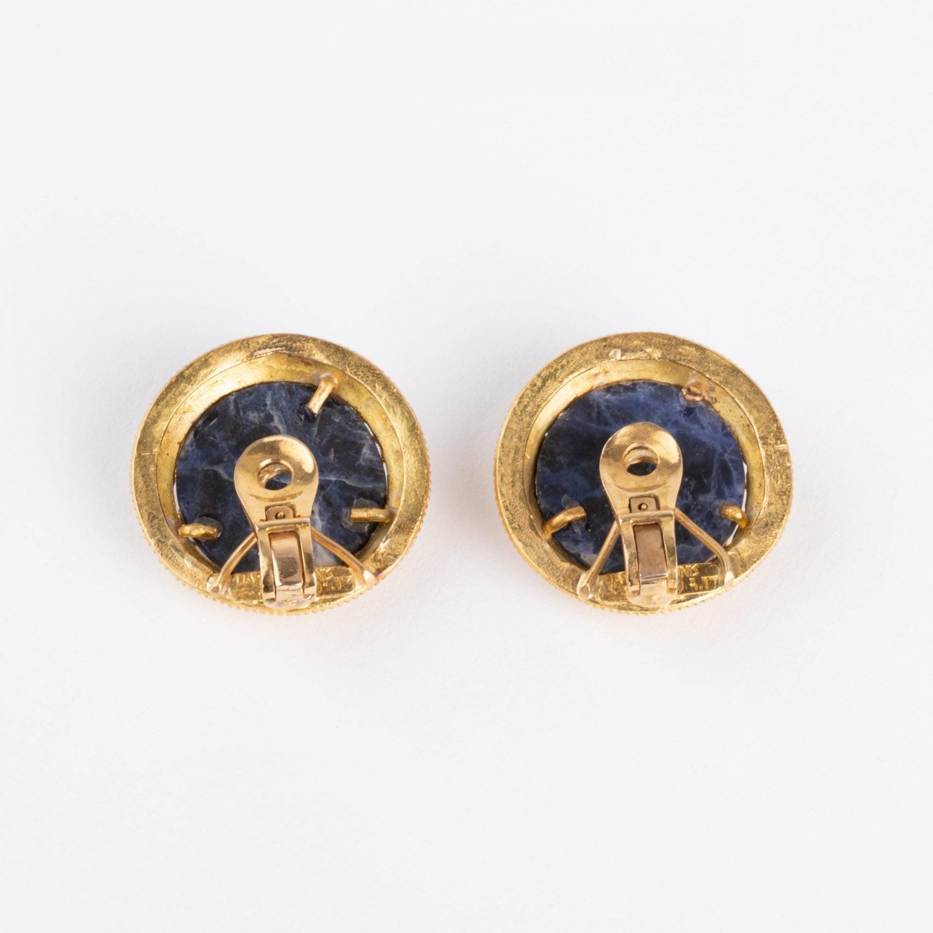 Lalaounis, gold and sodalite earrings