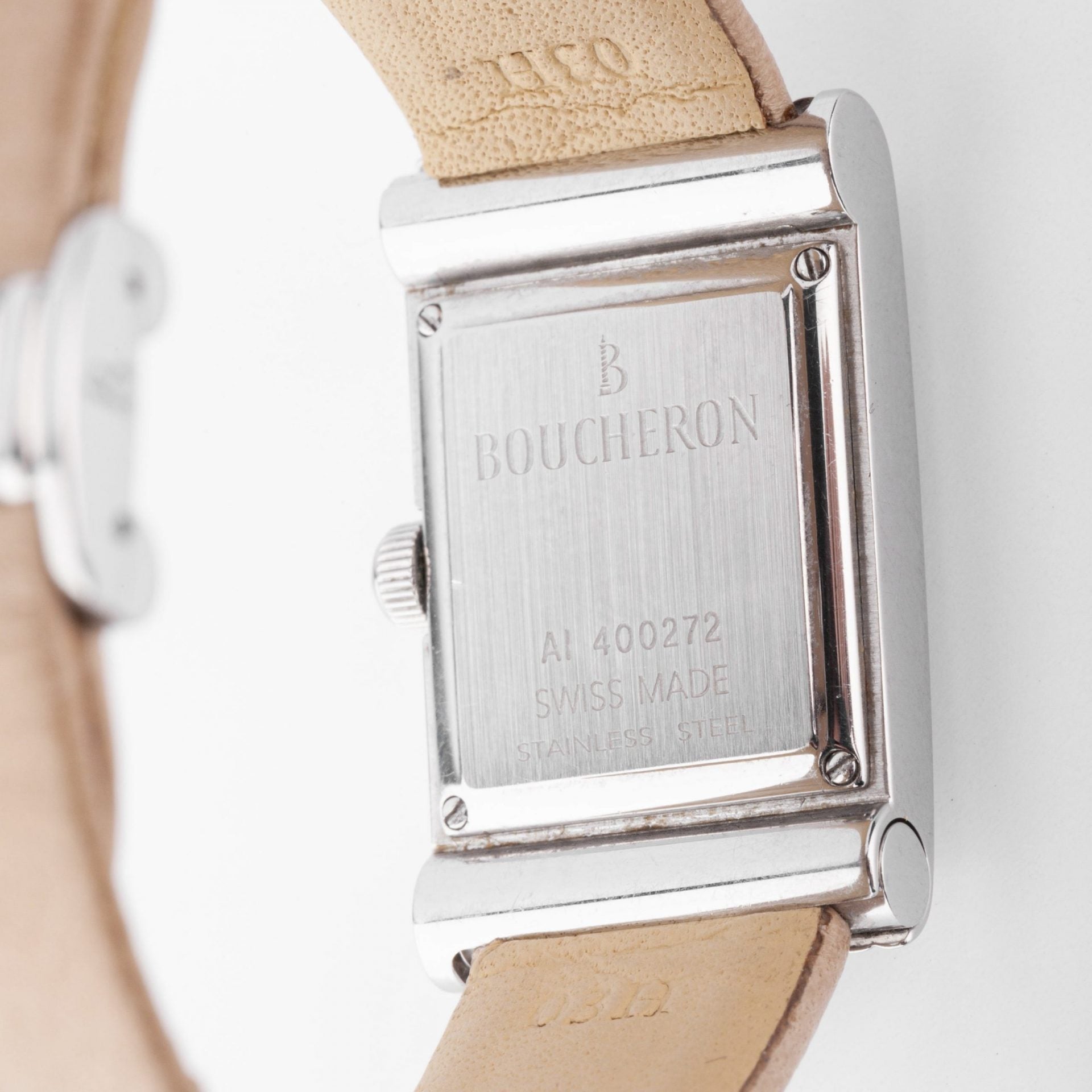 Boucheron, rectangular steel reflection collection watch
