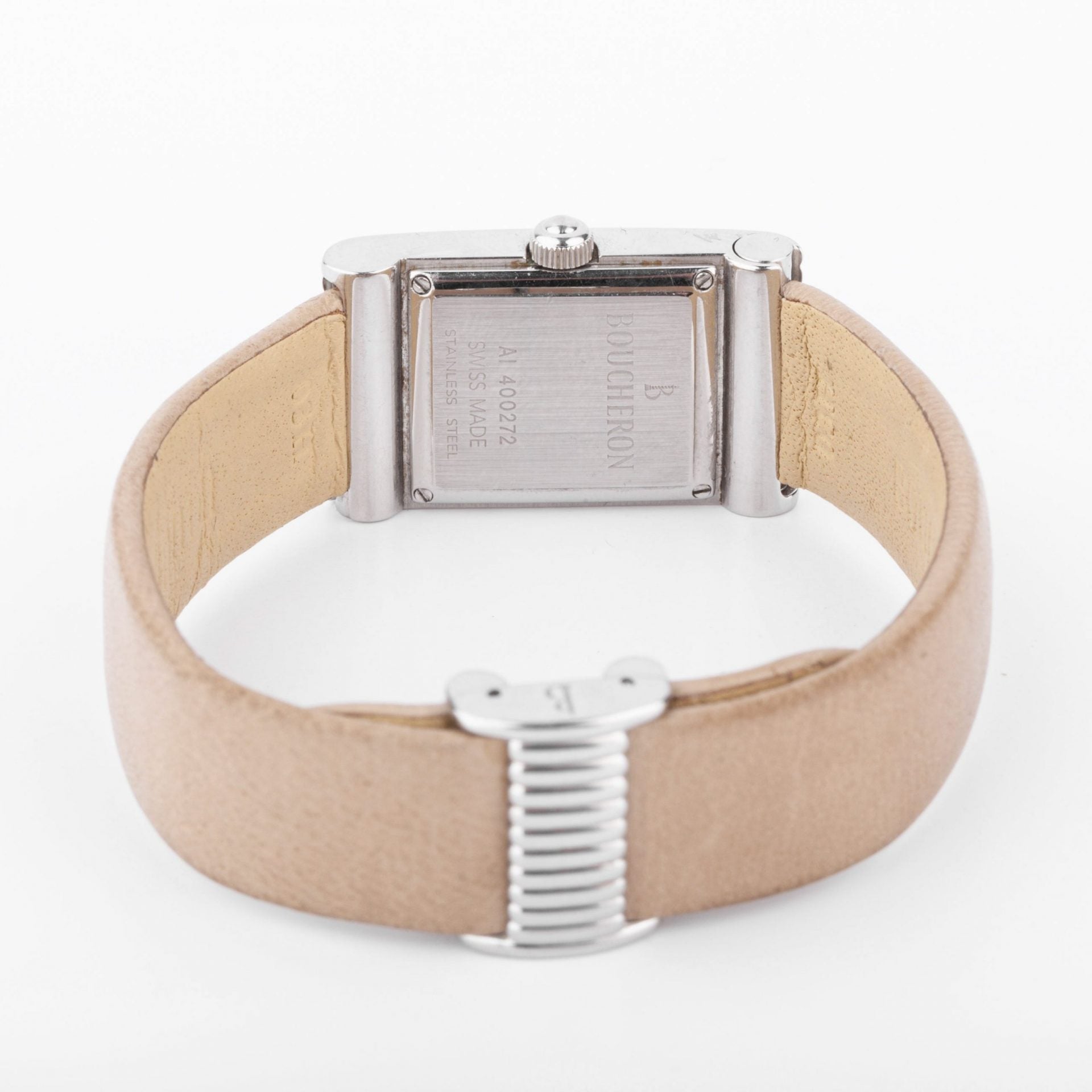 Boucheron, rectangular steel reflection collection watch