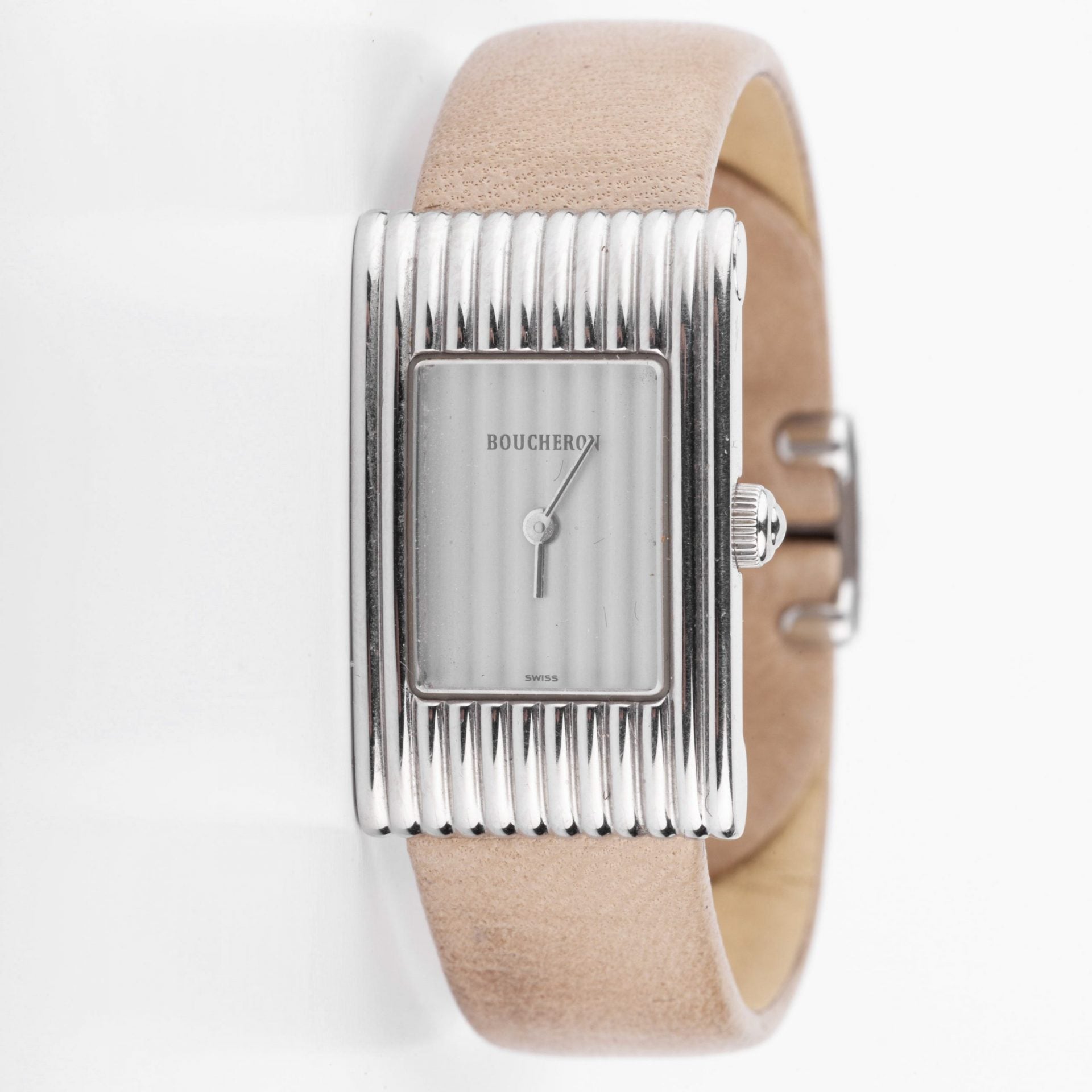 Boucheron, montre collection reflet rectangulaire en acier