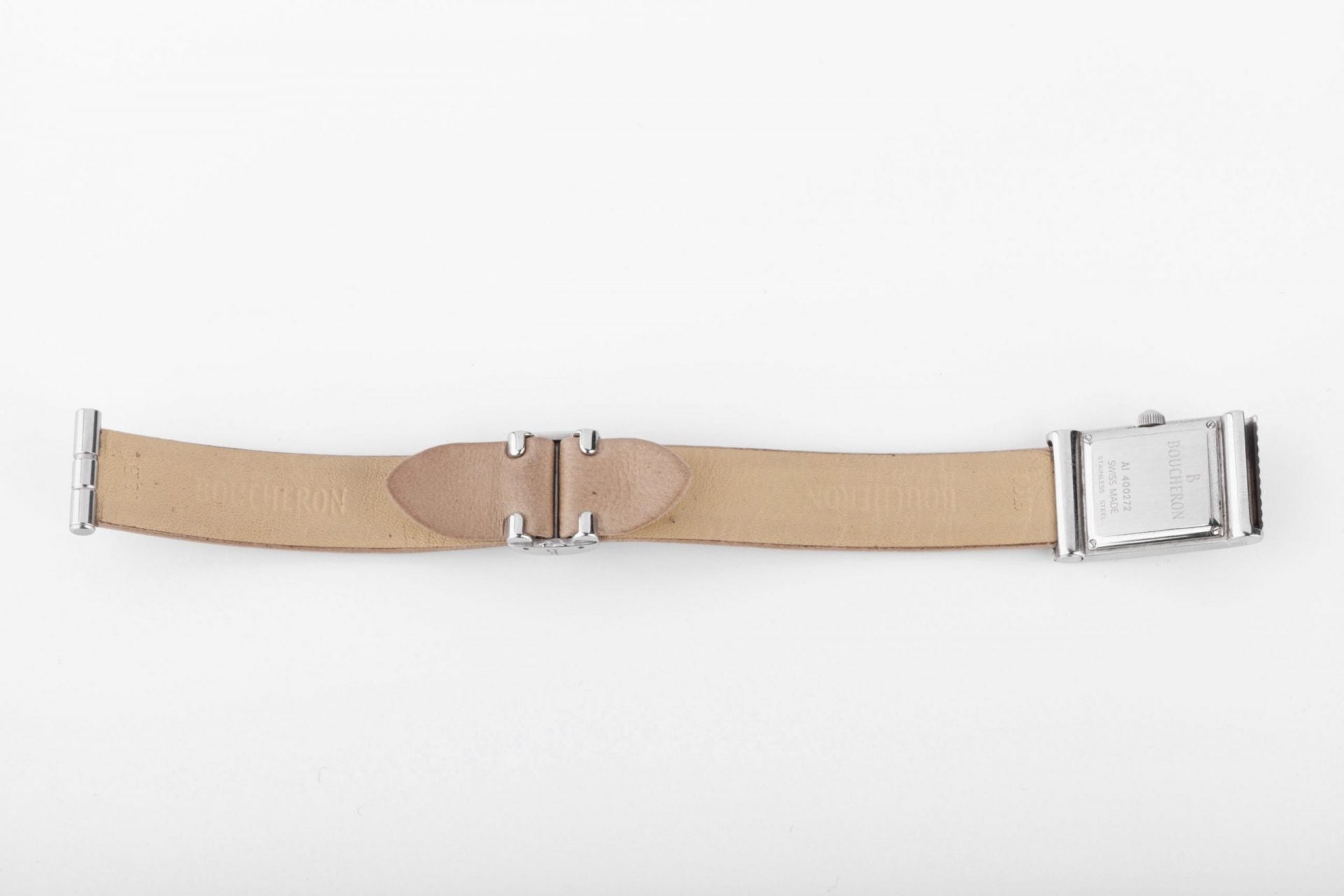 Boucheron, rectangular steel reflection collection watch