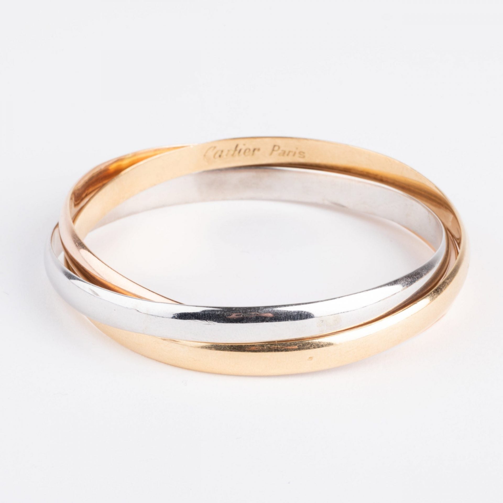 Cartier, 3 gold Trinity model bracelet