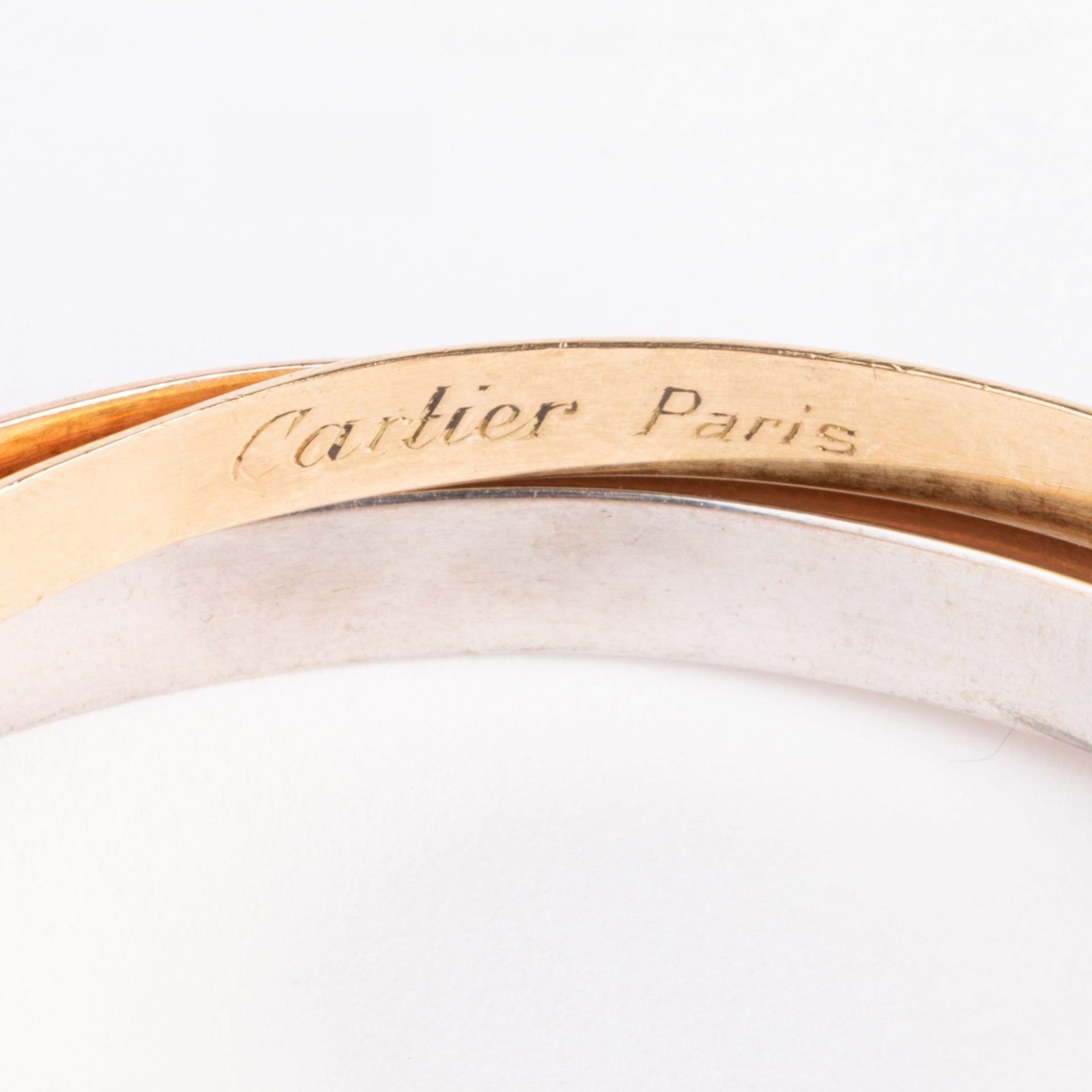 Cartier, 3 gold Trinity model bracelet