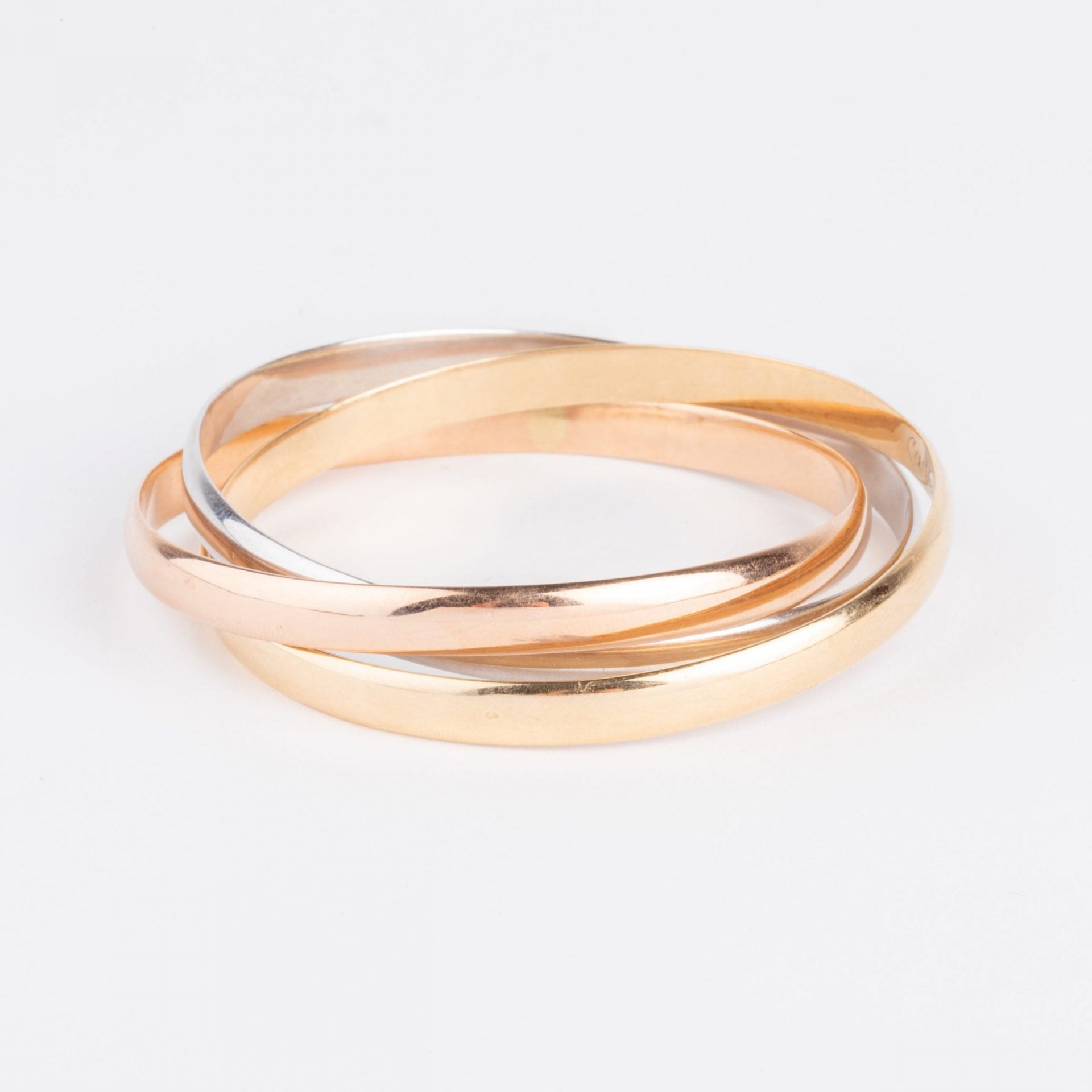 Cartier, 3 gold Trinity model bracelet